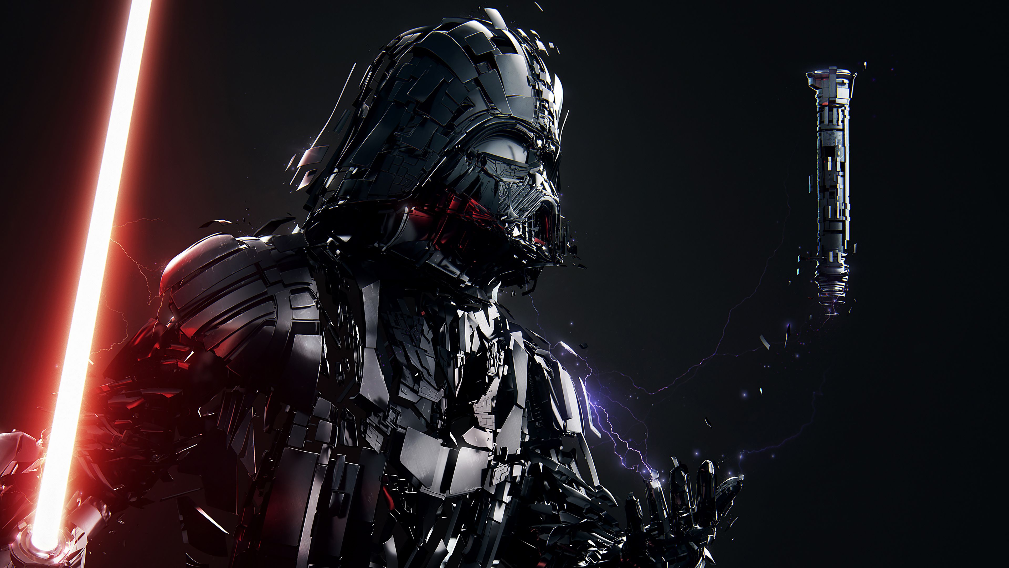 Darth Vader spada laser rossa, 3840x2160 4K Ultra HD, Monitor 4K