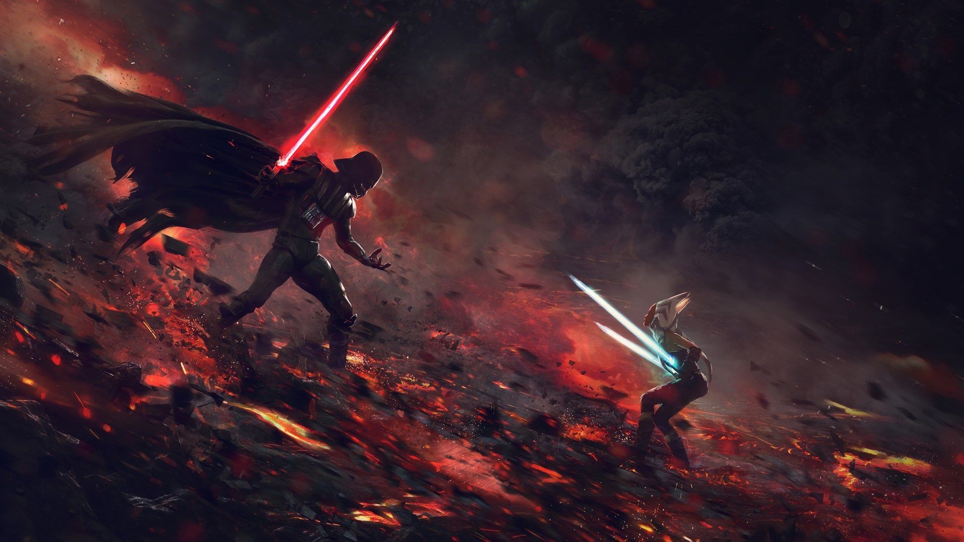 Darth Vader duello spada laser, 1920x1080 Full HD, PC