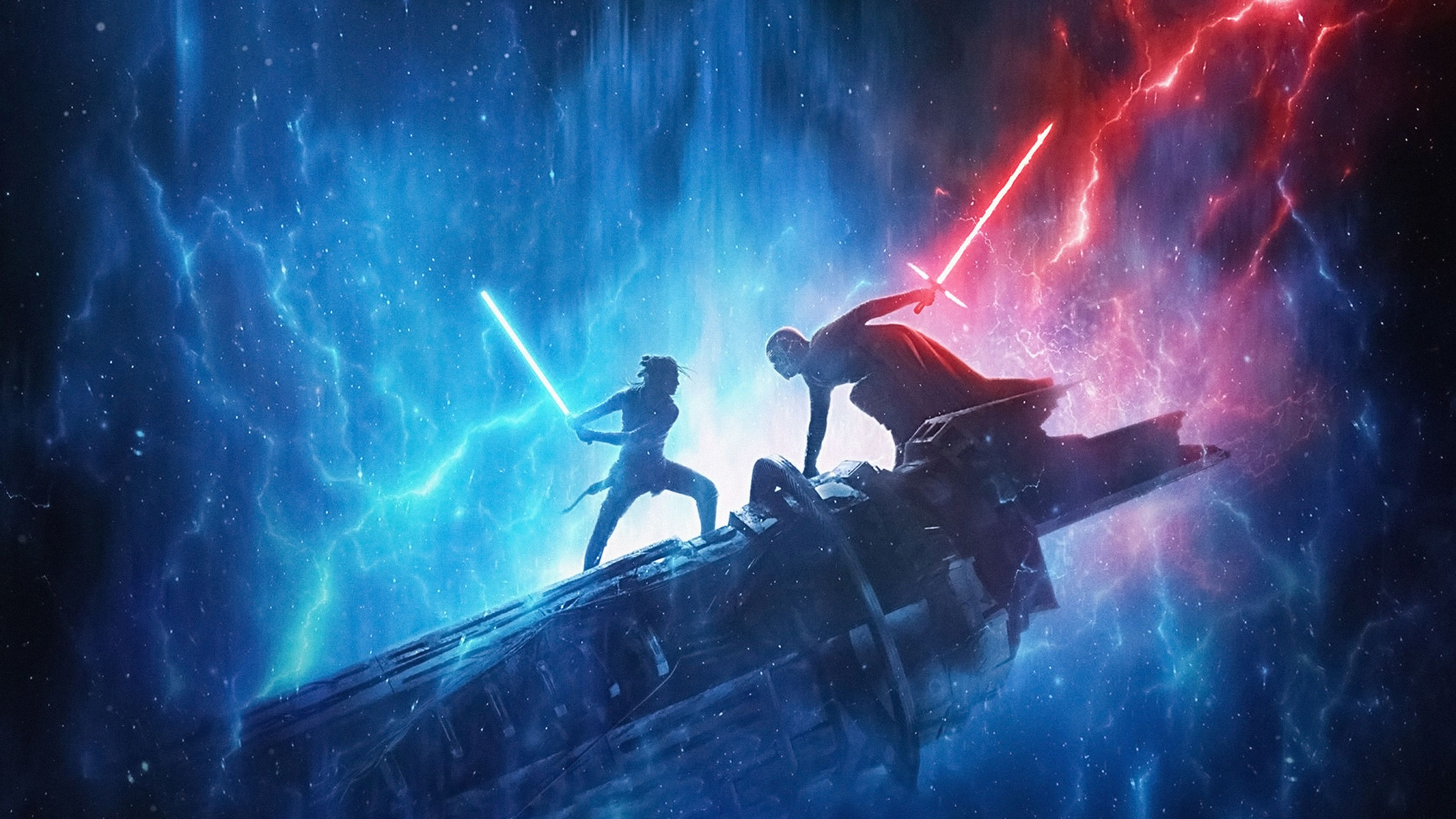 Rey e Kylo Ren duello, 3376x1899 WQXGA, Desktop