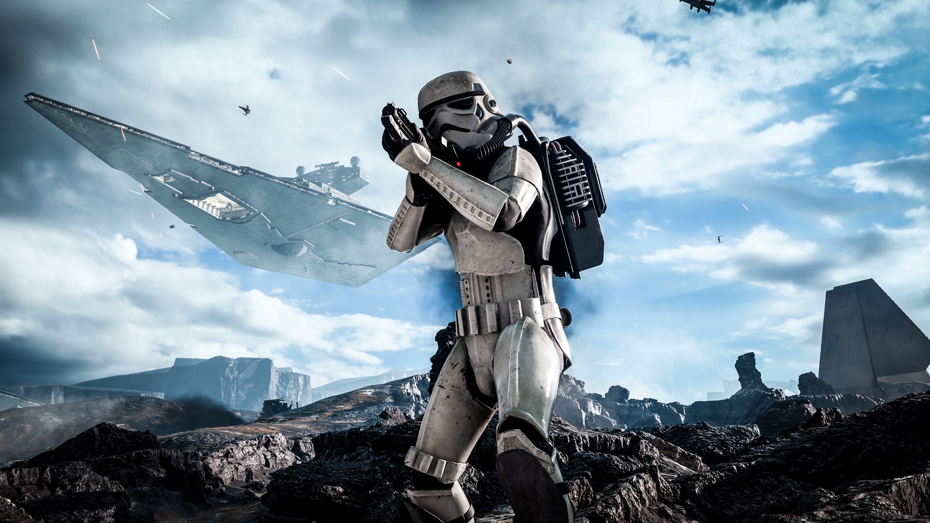 Stormtrooper Star Wars battaglia, 3840x2160 UHD, PC 4K