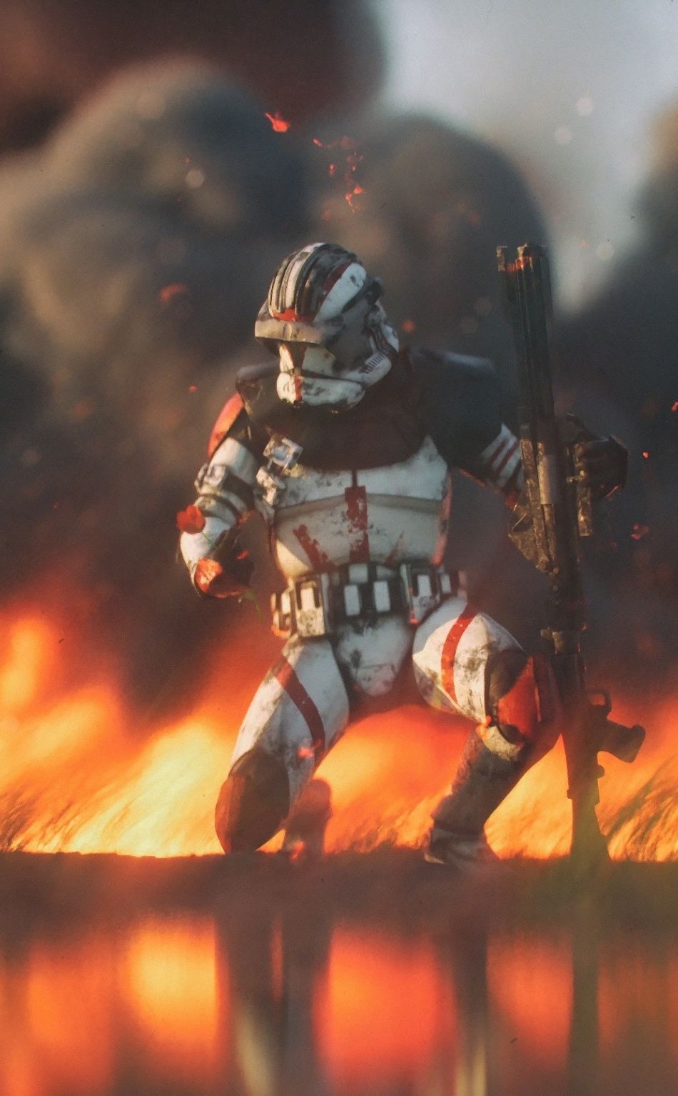 Clone trooper tra le fiamme, 950x1534 Full HD Verticale, Smartphone