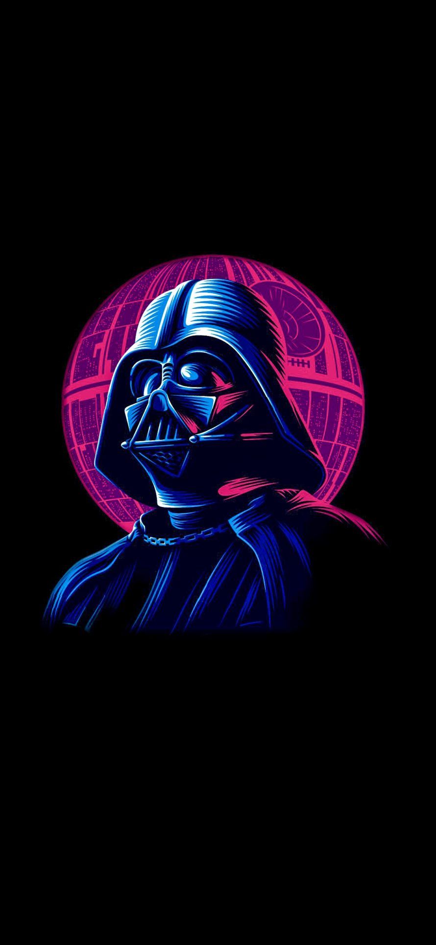 Darth Vader Death Star neon, 890x1927 Verticale, OnePlus