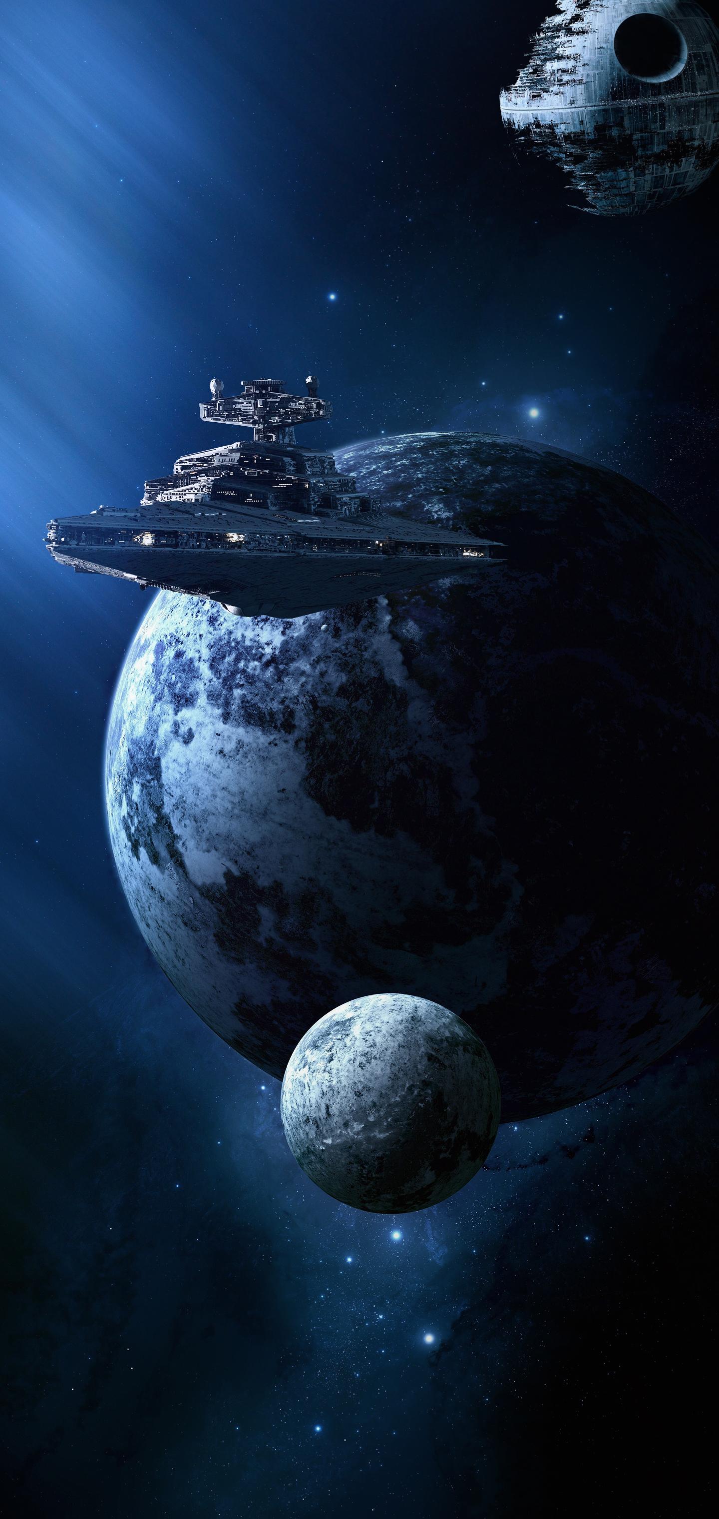 Astronave sopra pianeta, spazio, 1440x3040 Full HD Verticale, Samsung Galaxy