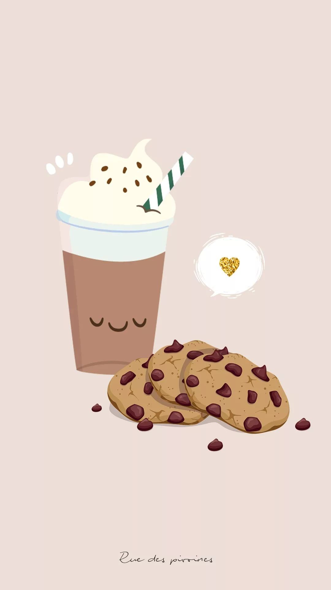 Frappuccino cartone con biscotti, Starbucks, 1080x1920 Verticale, Telefono