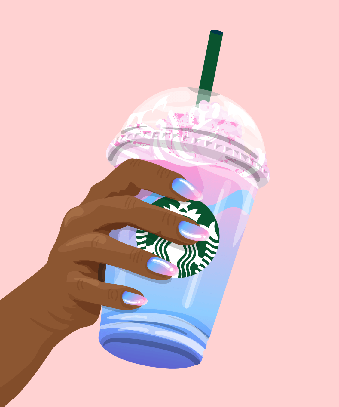 Mano con bicchiere Frappuccino Starbucks, 1128x1353 Full HD Verticale, iPhone