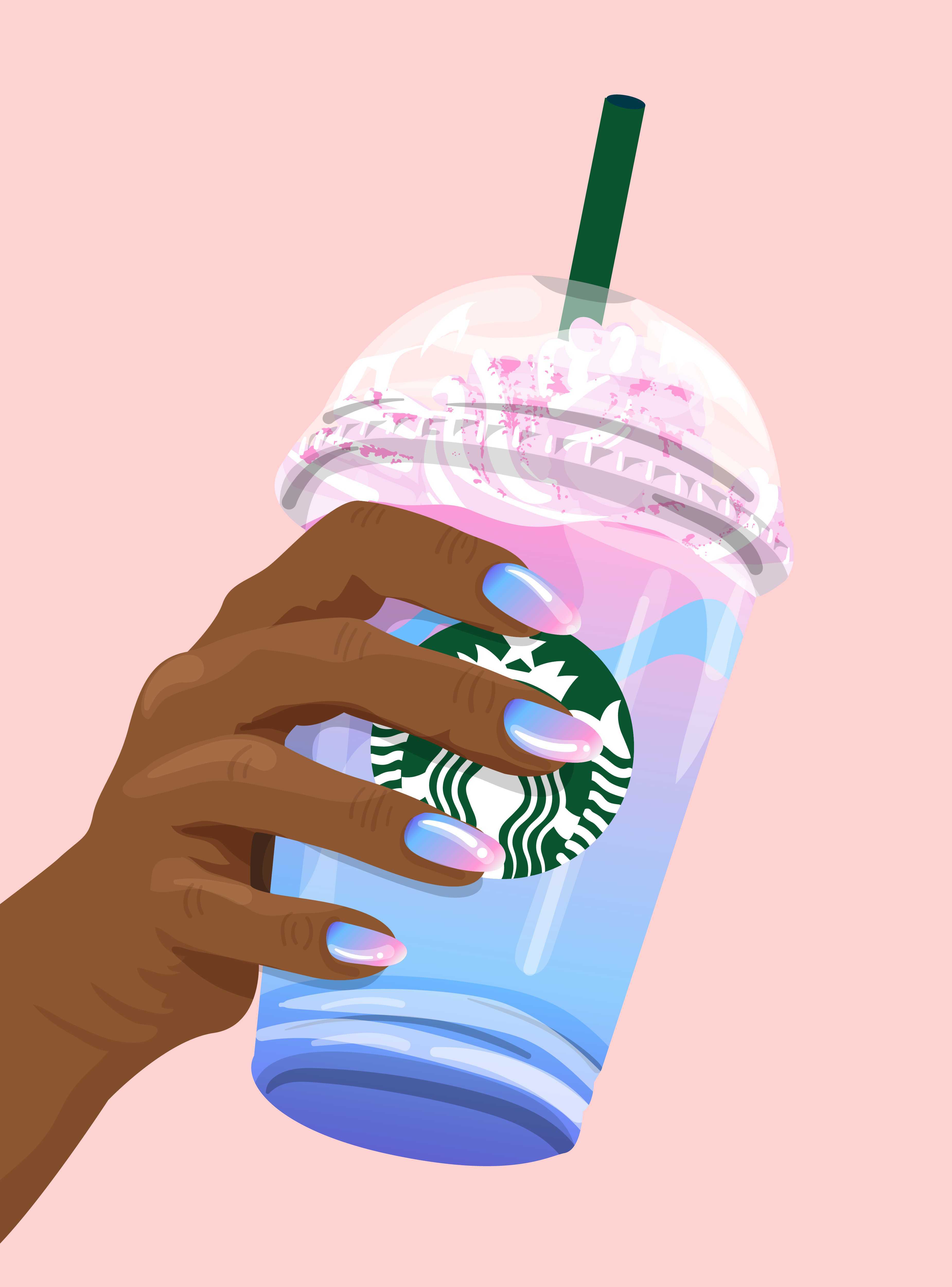 Bicchiere Starbucks in mano, 3700x5000 Verticale, Mobile