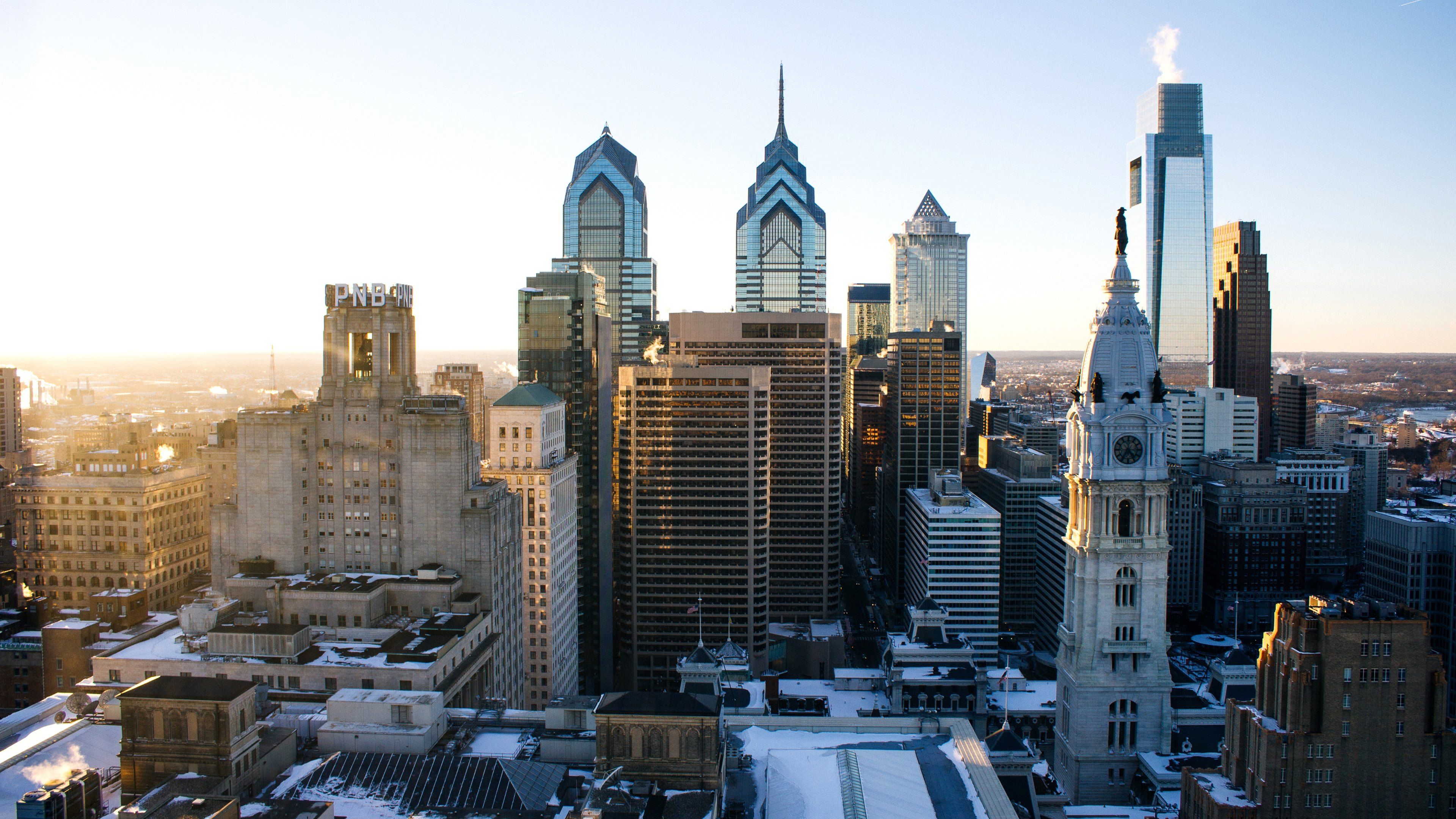 Skyline di Philadelphia innevato, 3840x2160 4K, Desktop 4K