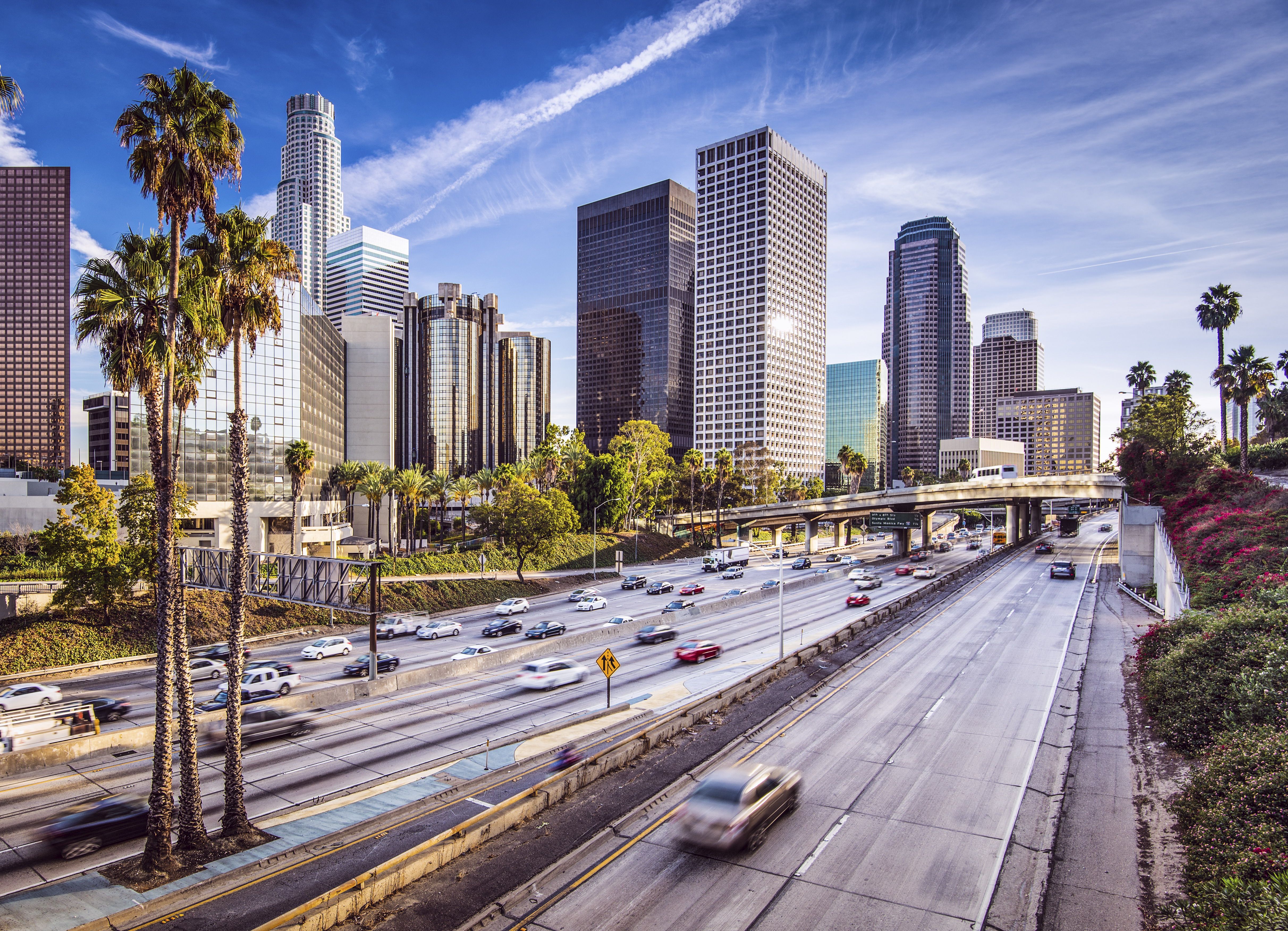 Autostrada skyline Los Angeles, Hollywood, 4847x3505 UHD, PC 4K