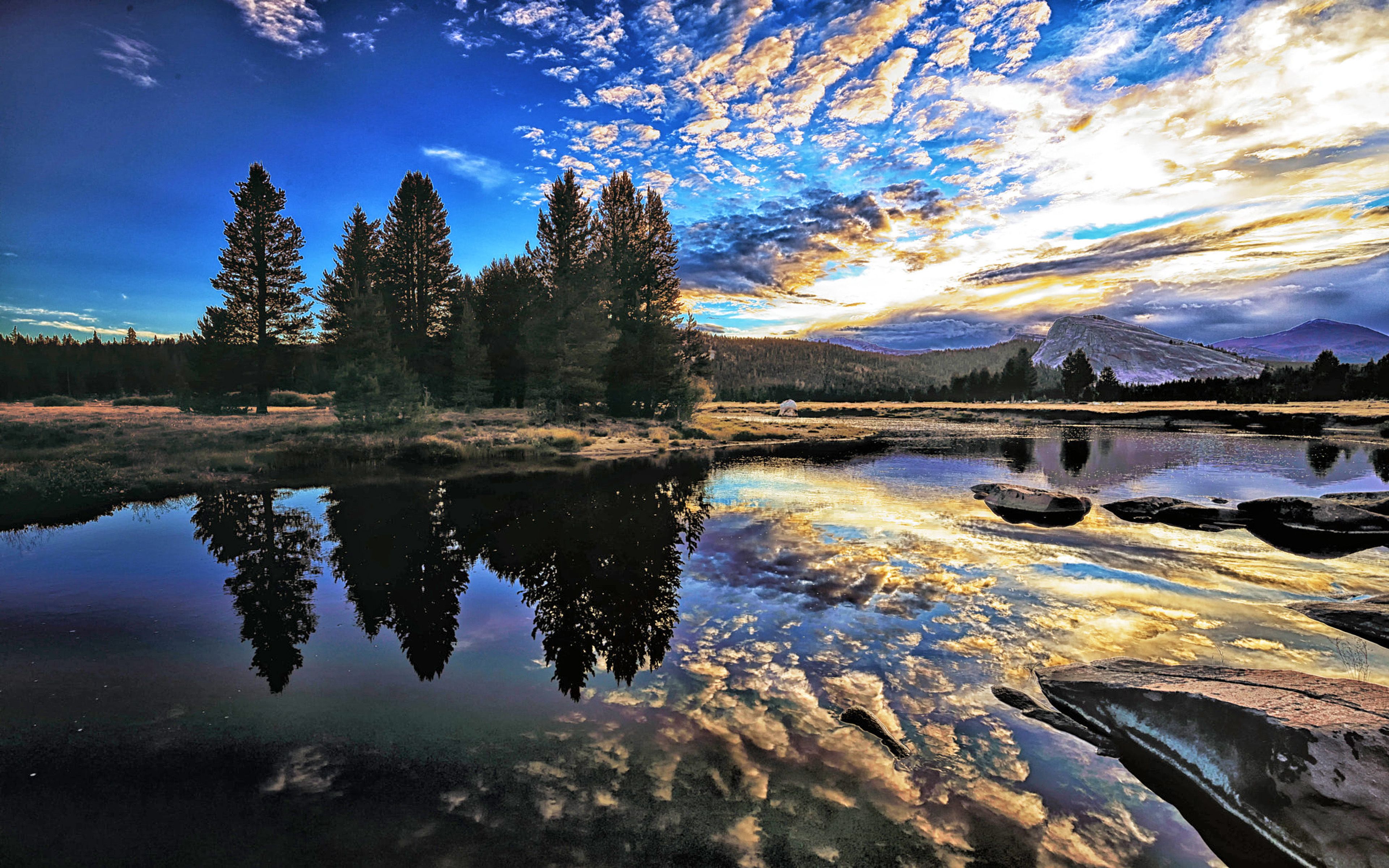 Fiume Tuolumne al tramonto, 3840x2400 4K, Desktop 4K