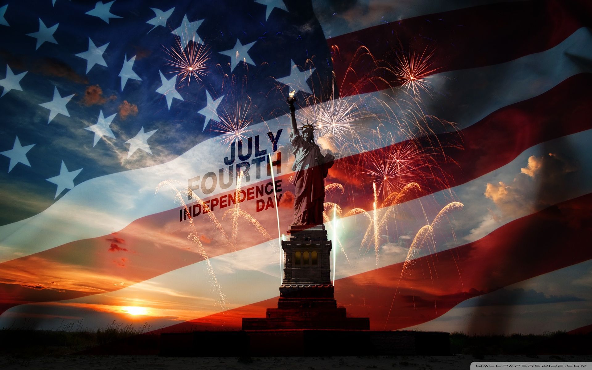 Statua della Libertà bandiera USA, 1920x1200 Full HD+ WUXGA, Desktop
