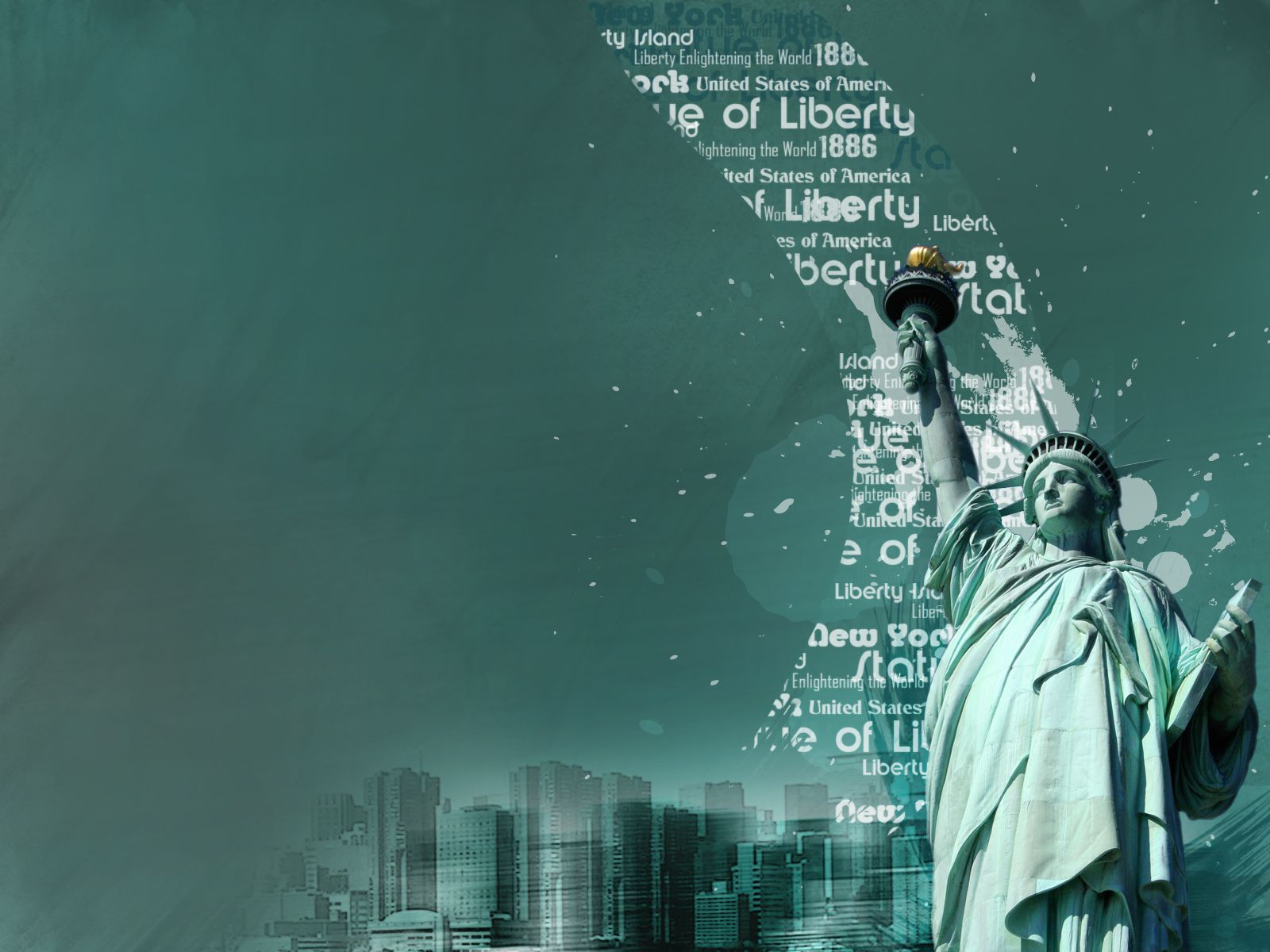 Statua della Libertà, skyline New York, 1600x1200 HD Ready, Desktop