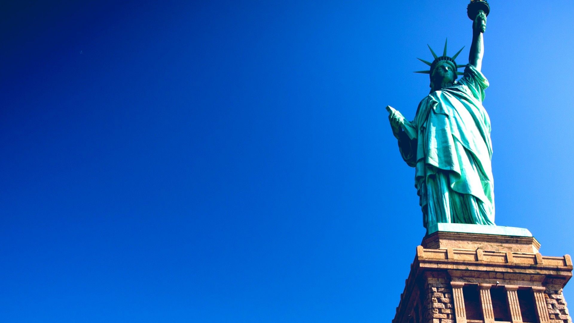 Statua della Libertà, cielo blu, 1920x1080 Full HD, Desktop