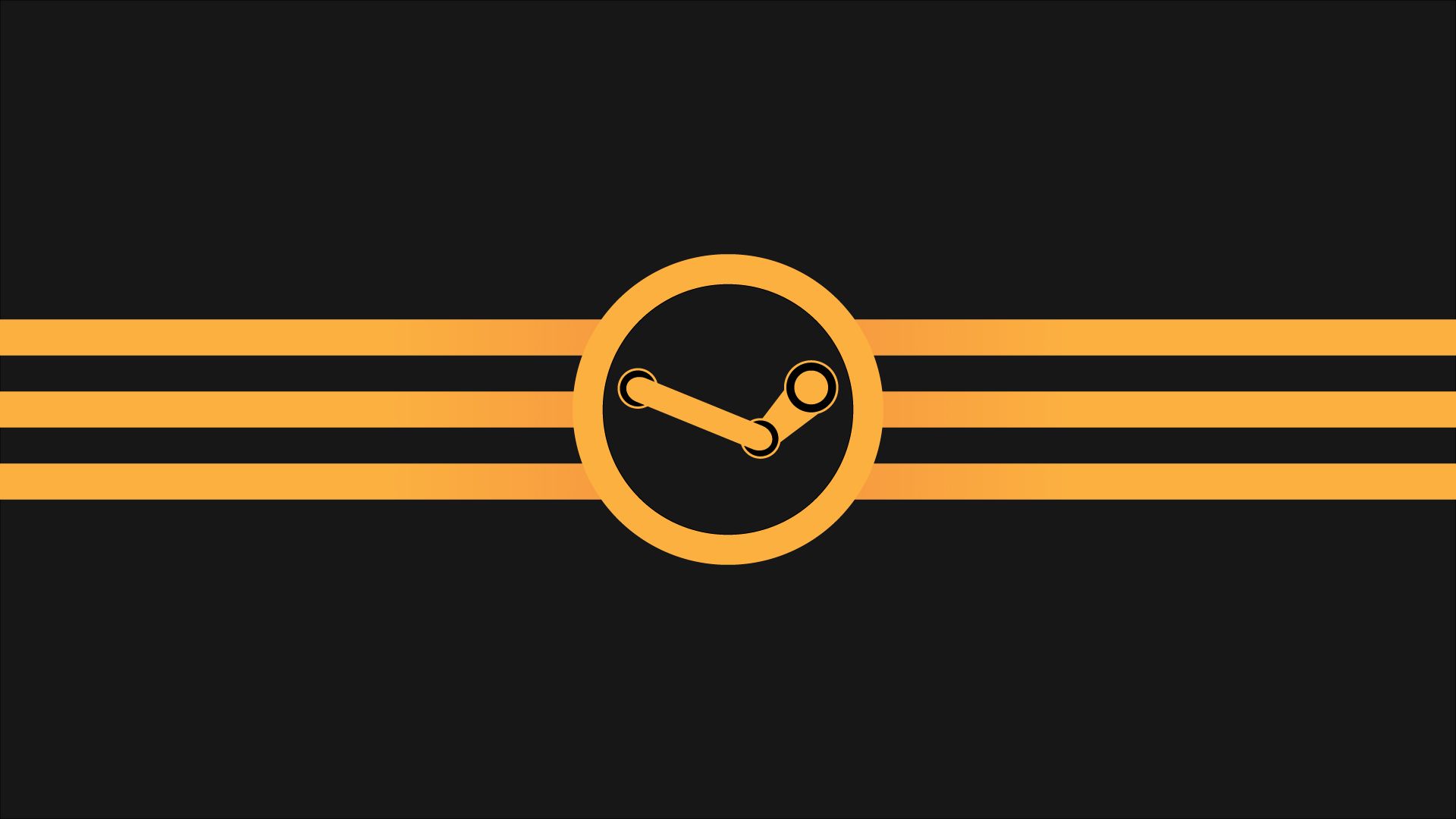 Logo Steam arancione minimalista, 1920x1080 Full HD 1080p, Desktop