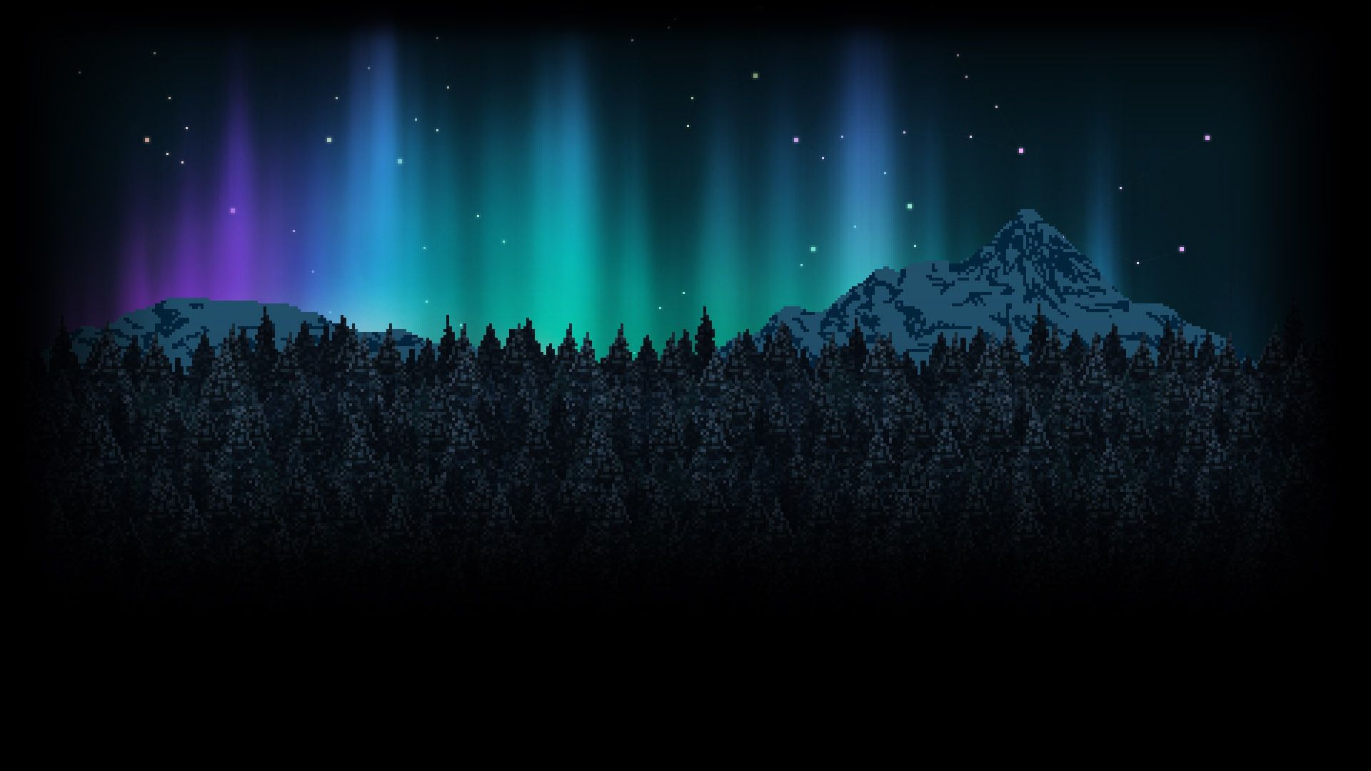 Aurora boreale su foresta scura, 1920x1080 1080p, Laptop