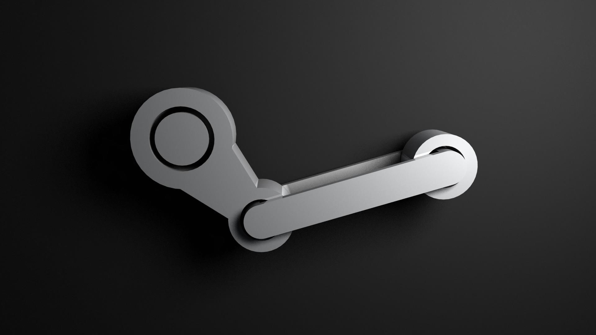 Logo Steam grigio su nero, 1920x1080 Full HD 1080p, Desktop