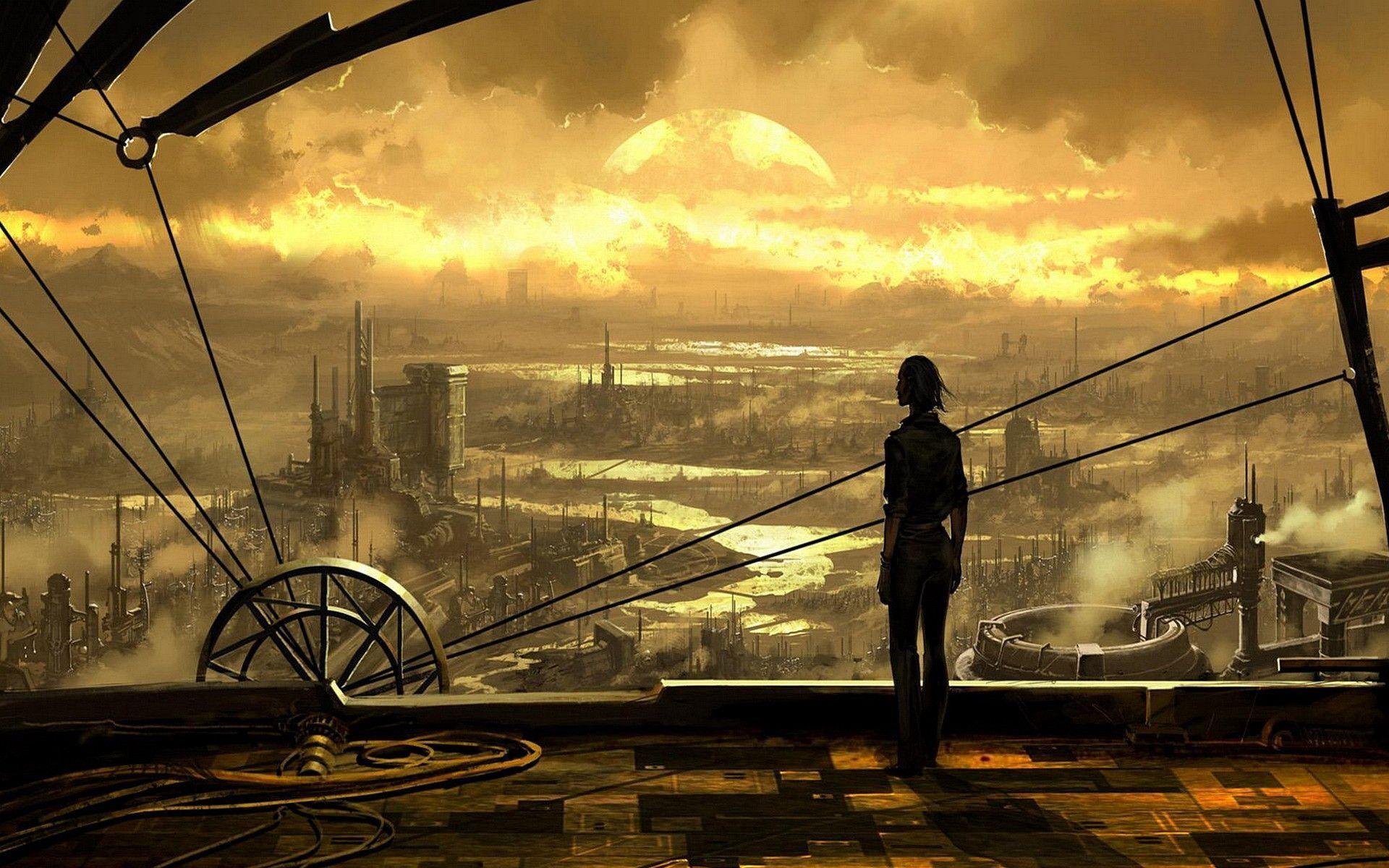 Città steampunk vista dall'alto, 1920x1200 Full HD+ WUXGA, Desktop