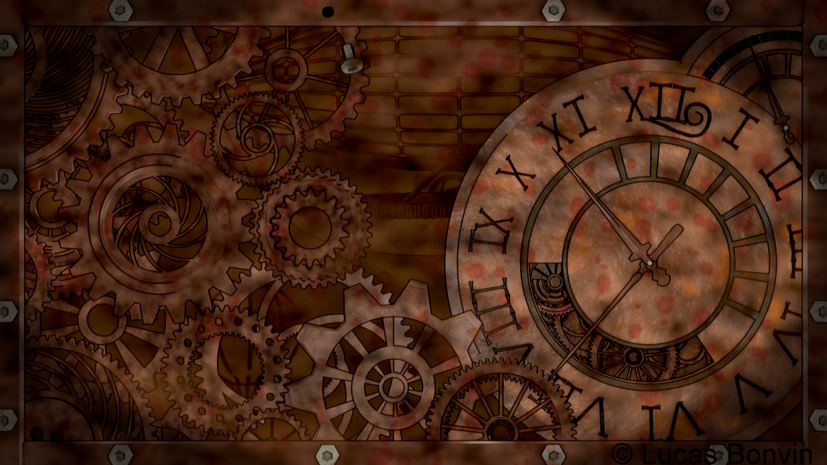 Ingranaggi e orologio steampunk, 1200x675 HD, Laptop