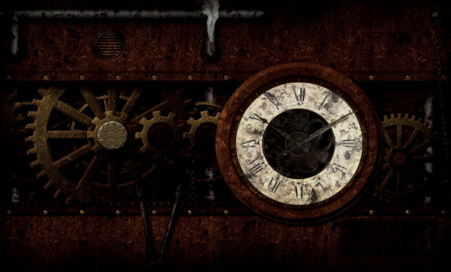 Orologio ingranaggi steampunk ruggine, 1562x945 HD, Notebook Gaming