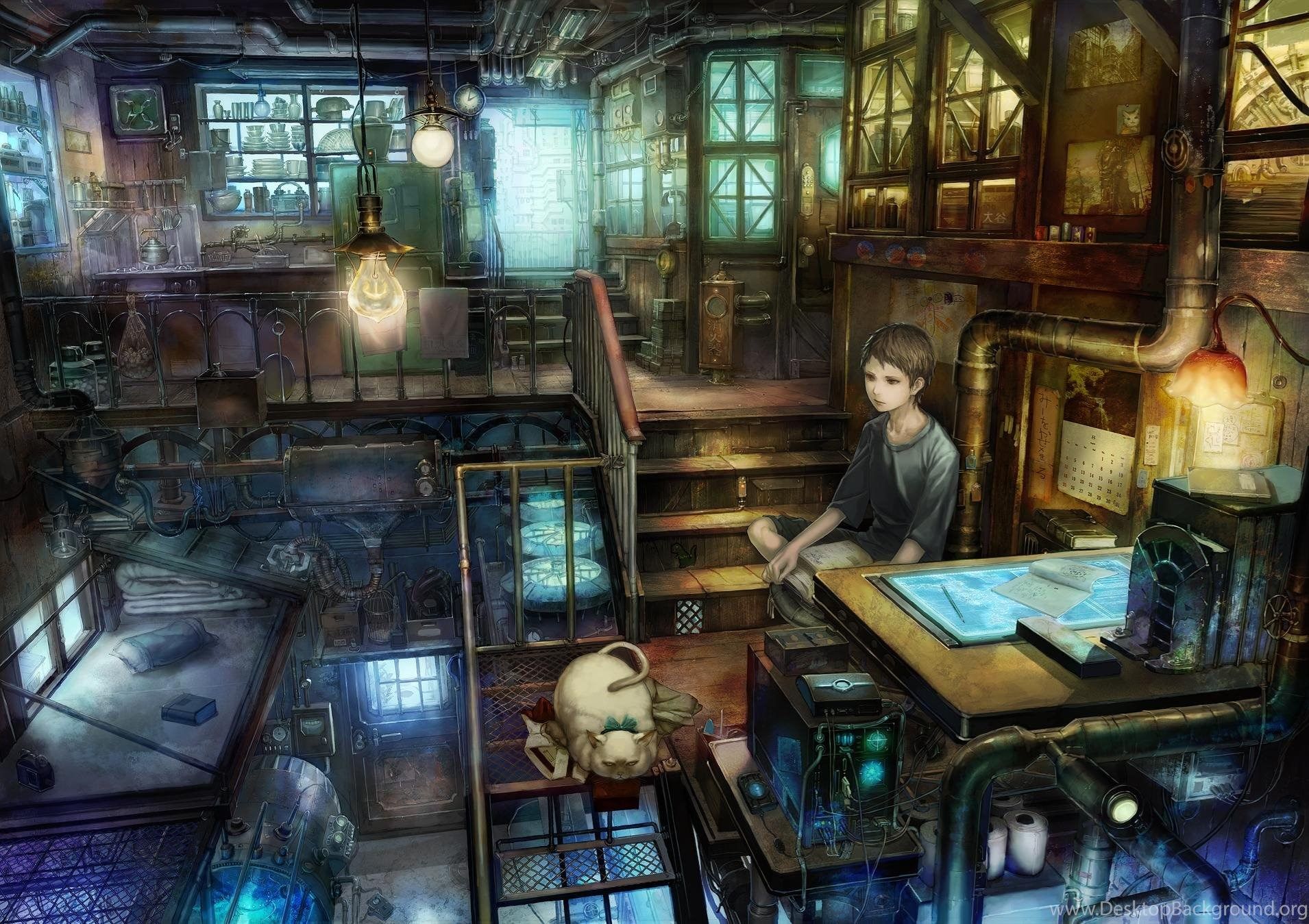 Stanza steampunk con ingranaggi, 1910x1349 HD, PC