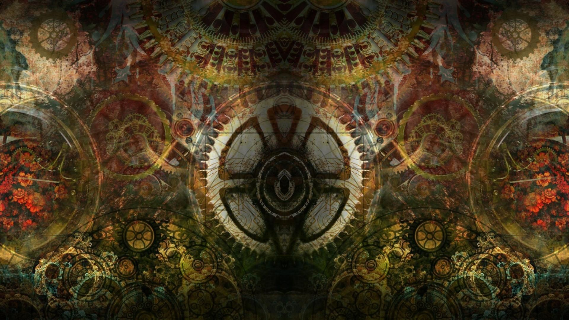 Ingranaggi steampunk simmetrici scuri, 1920x1080 1080p, Desktop