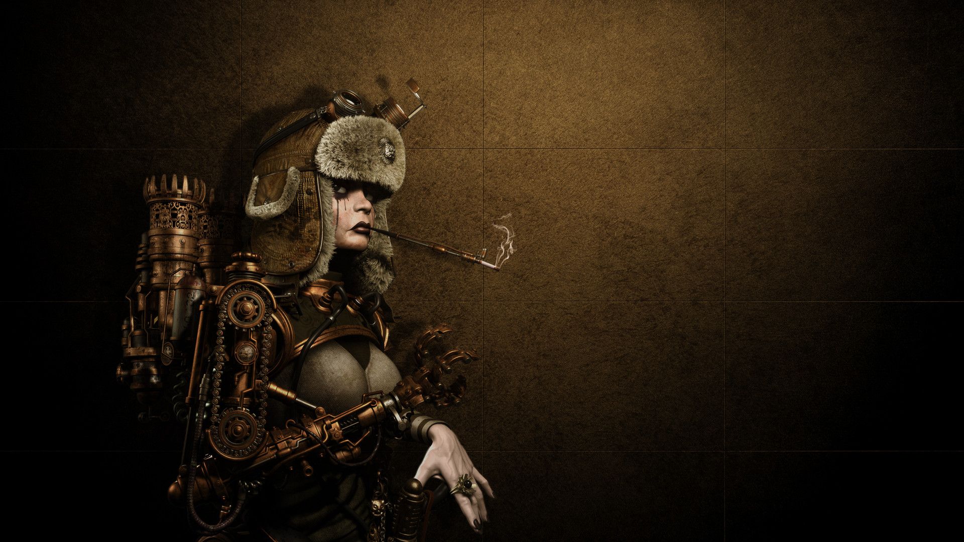 Donna steampunk con corona meccanica, 1920x1080 1080p, PC
