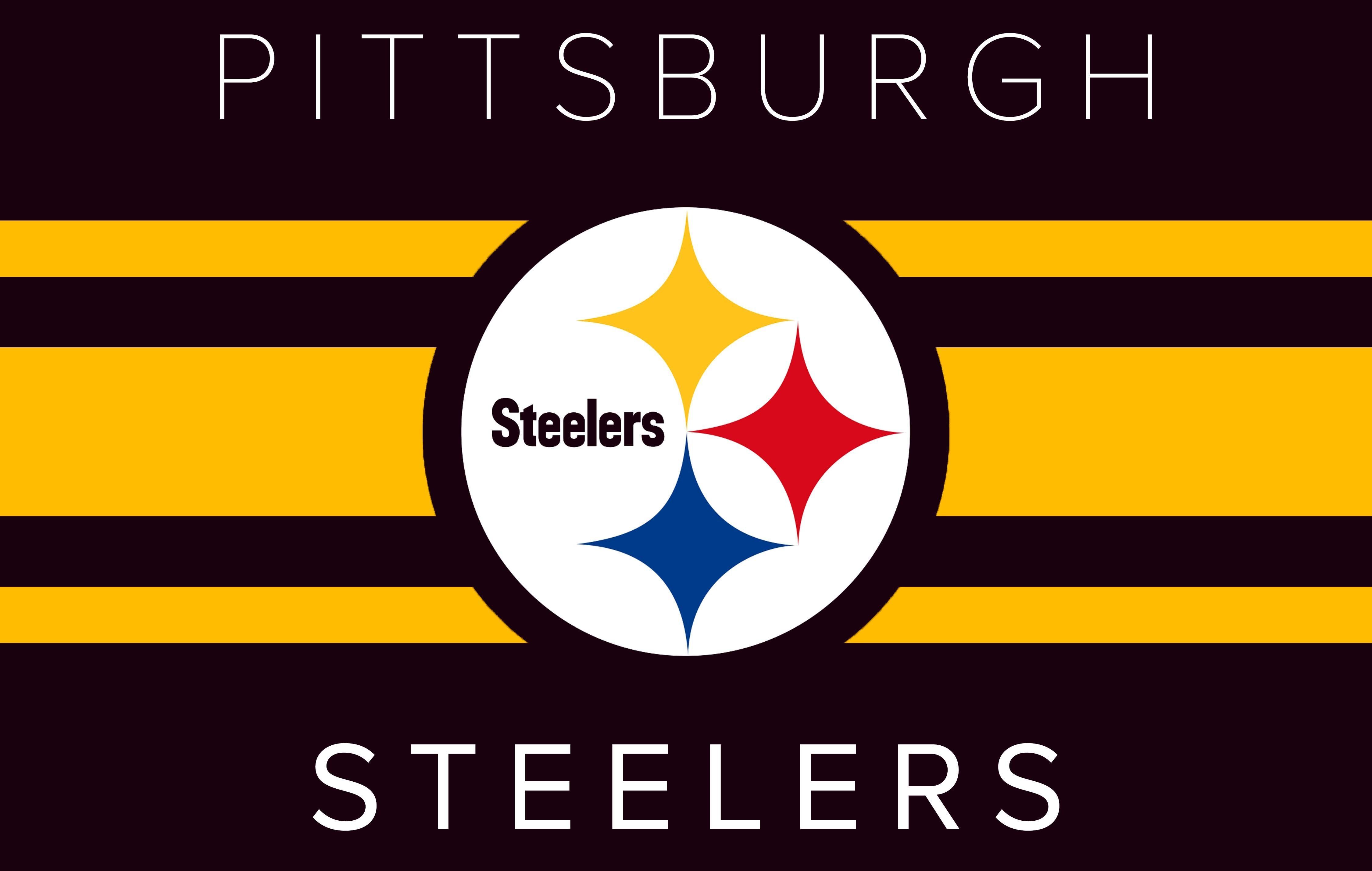 Logo Steelers Pittsburgh strisce gialle, 4500x2856 Ultra HD, Monitor 4K
