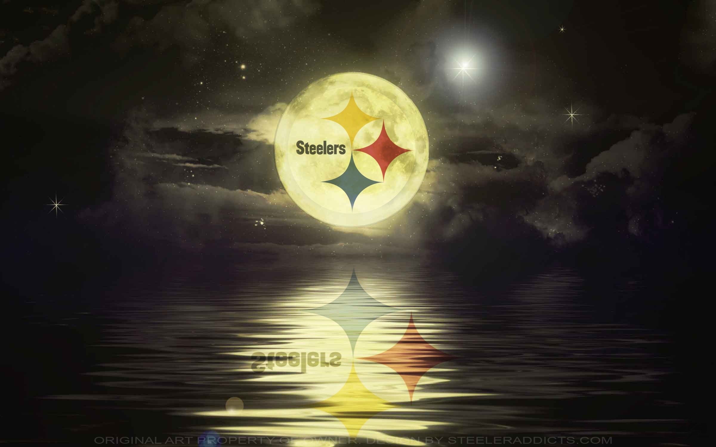 Logo Steelers su luna notturna, 2400x1500 alta risoluzione, PC