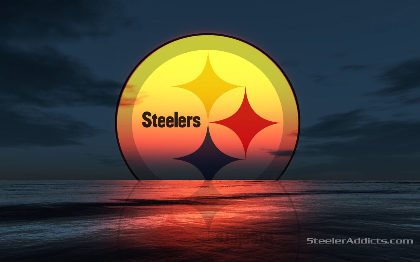 Logo Steelers cerchio tramonto, 1440x900 HD, Desktop