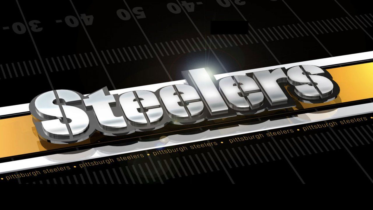 Logo Steelers testo metallico, 1280x720 HD, Desktop