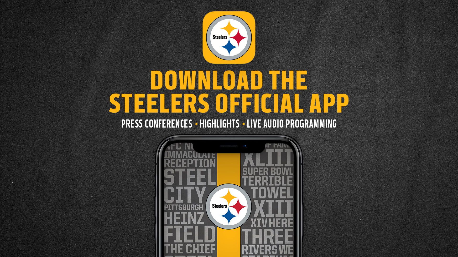 Logo Pittsburgh Steelers app, 1920x1080 Full HD 1080p, Desktop
