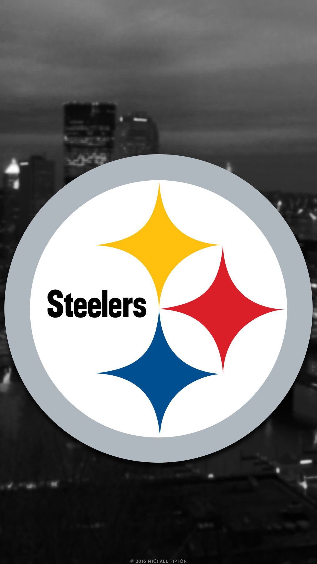 Logo Pittsburgh Steelers città notturna, 1080x1920 Verticale, iPhone Pro Max