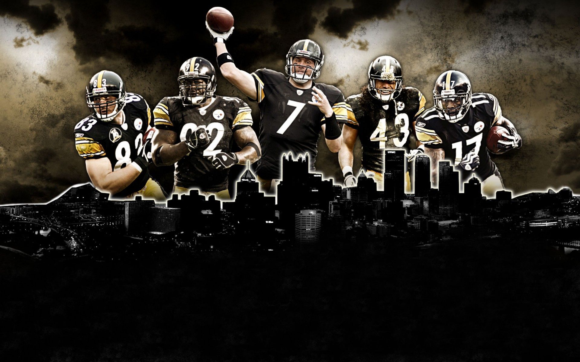 Giocatori Pittsburgh Steelers skyline, 1920x1200 WUXGA, Laptop
