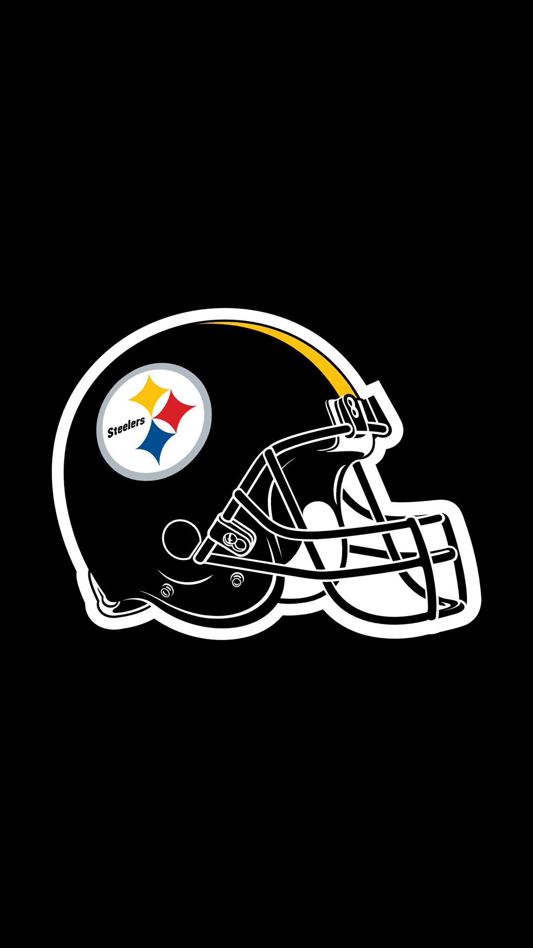Casco Steelers Pittsburgh nero, 1080x1920 Verticale, Telefono