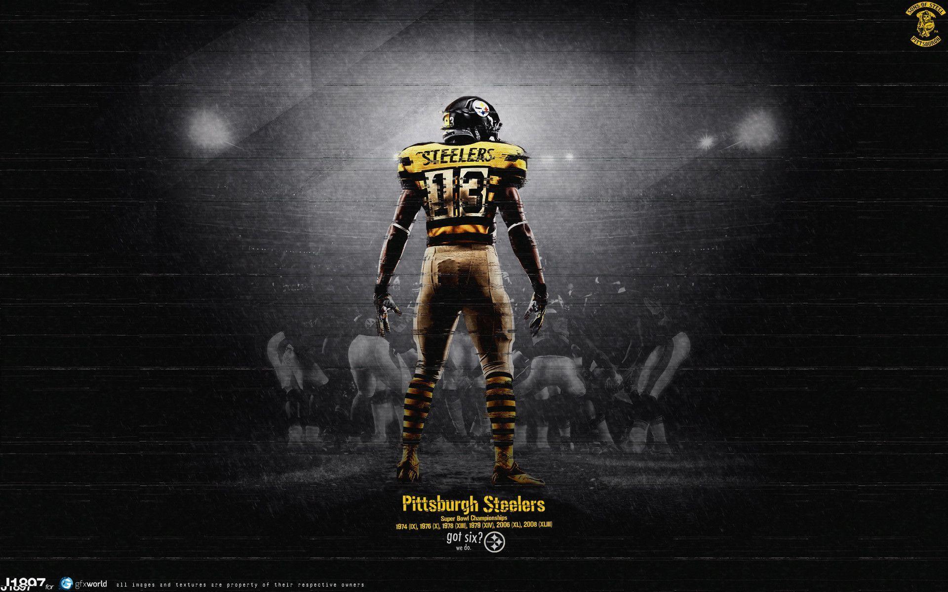 Giocatore Pittsburgh Steelers casco nero, 1920x1200 WUXGA, Desktop