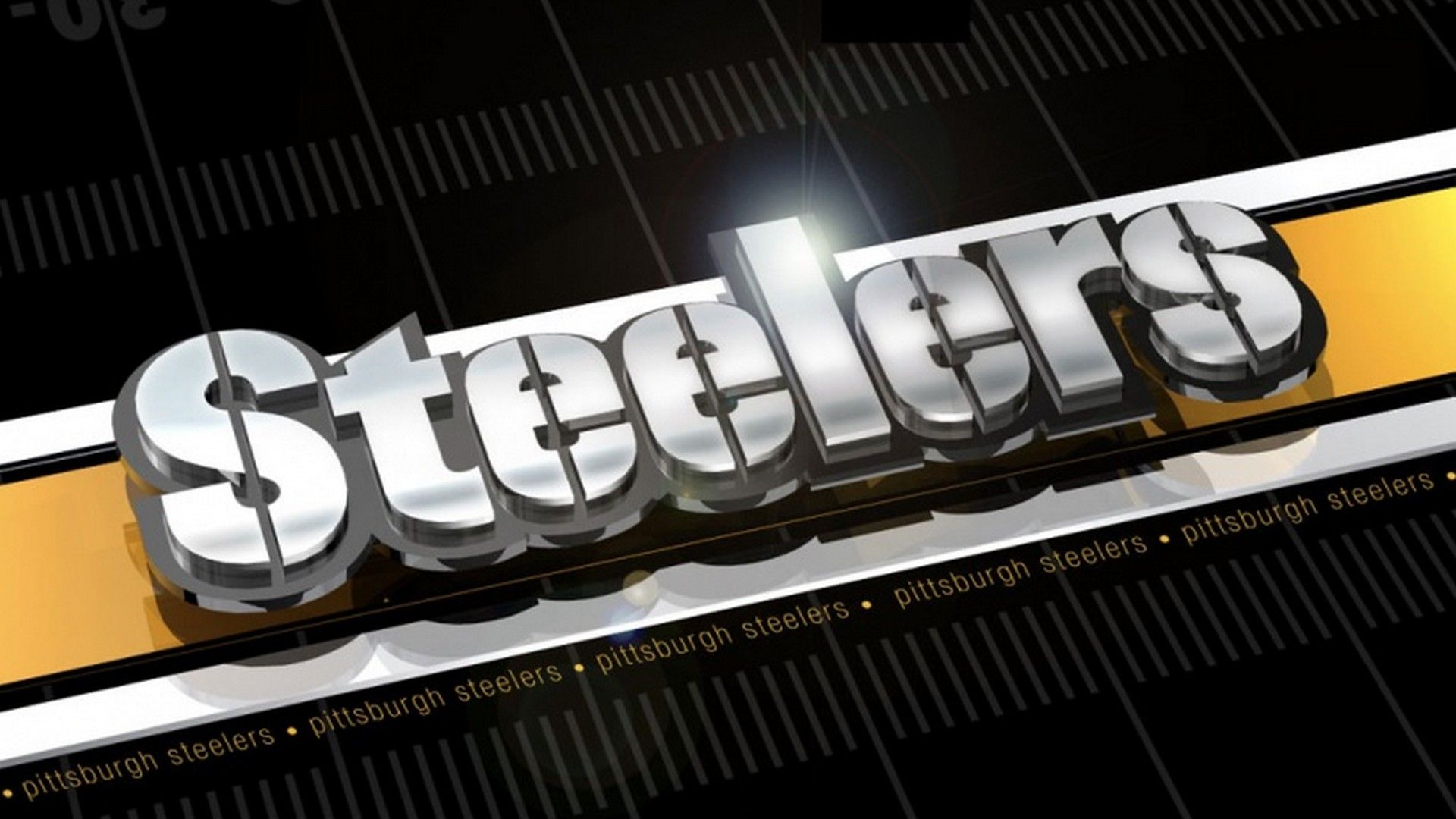 Logo Steelers metallico nero oro, 1920x1080 1080p, PC