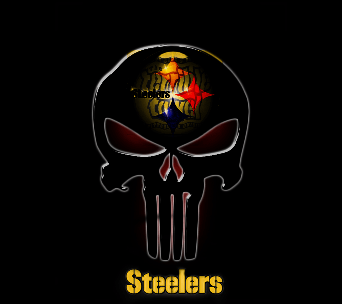 Teschio Punisher logo Steelers, Frank Castle, 1440x1280 HD, Desktop
