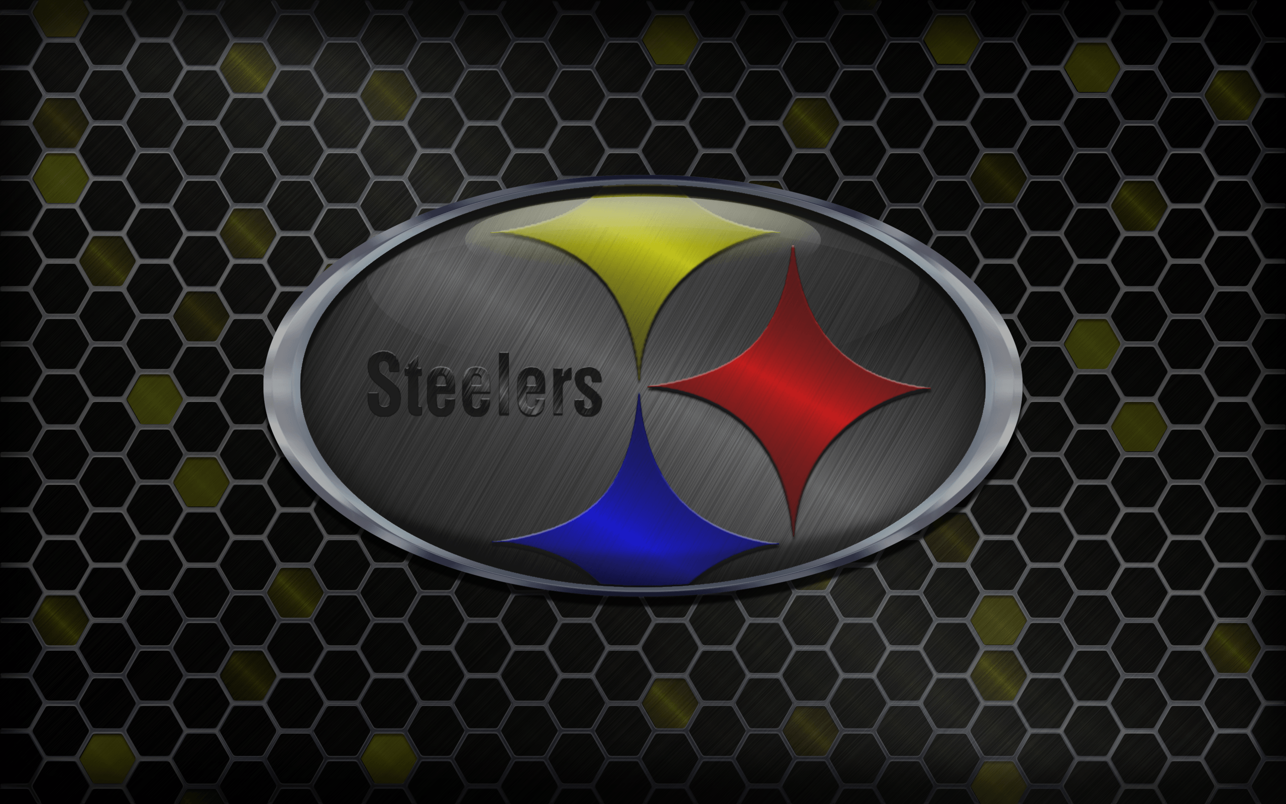 Logo Steelers metallico esagoni, 2560x1600 2K, Desktop