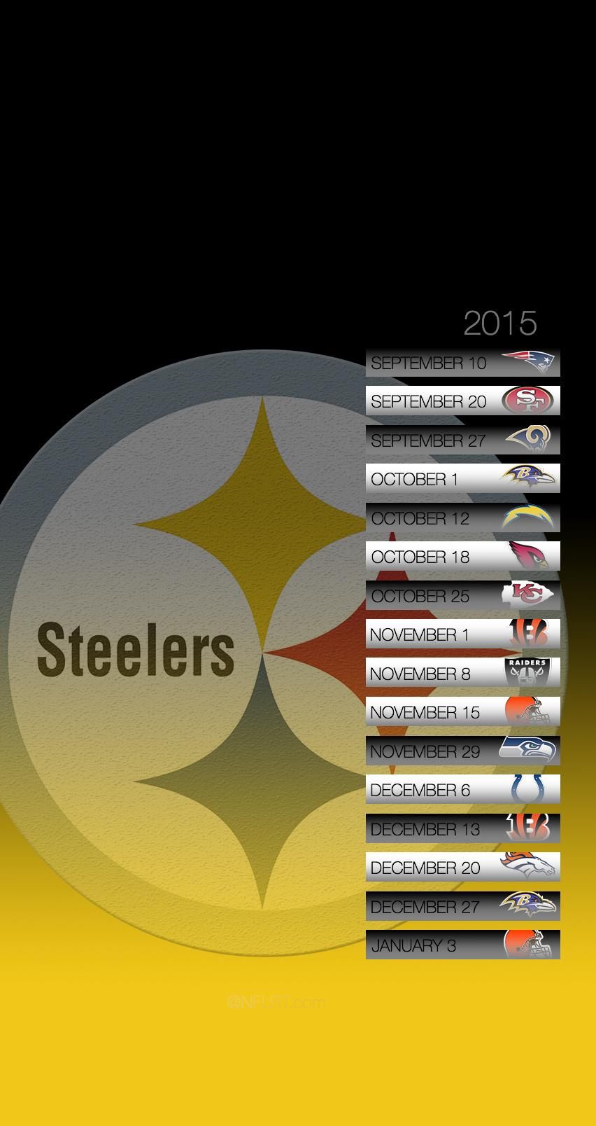Logo Steelers calendario 2015, 852x1608 Full HD Verticale, iPhone Pro Max