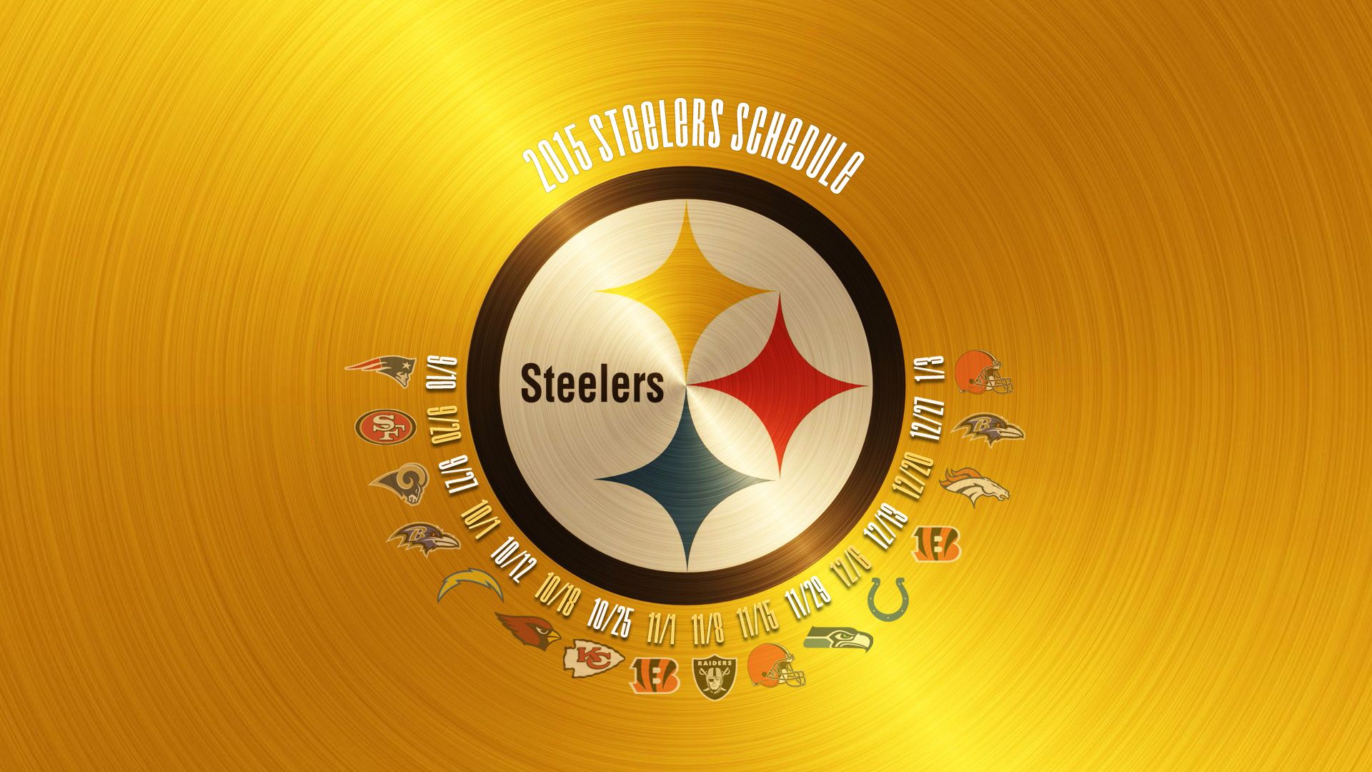 Logo Pittsburgh Steelers oro, 1920x1080 Full HD, PC Desktop