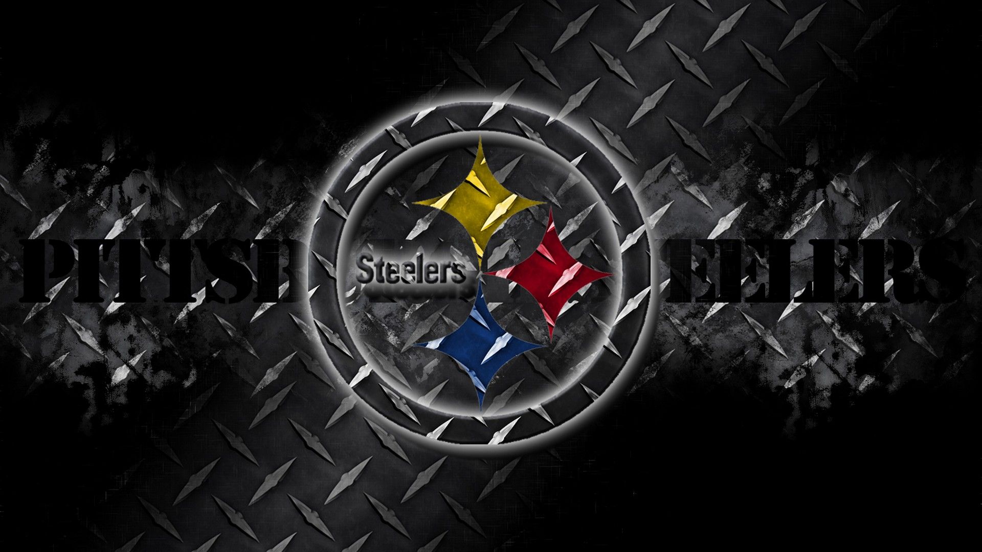 Logo Steelers metallico nero, 1920x1080 Full HD 1080p, Desktop