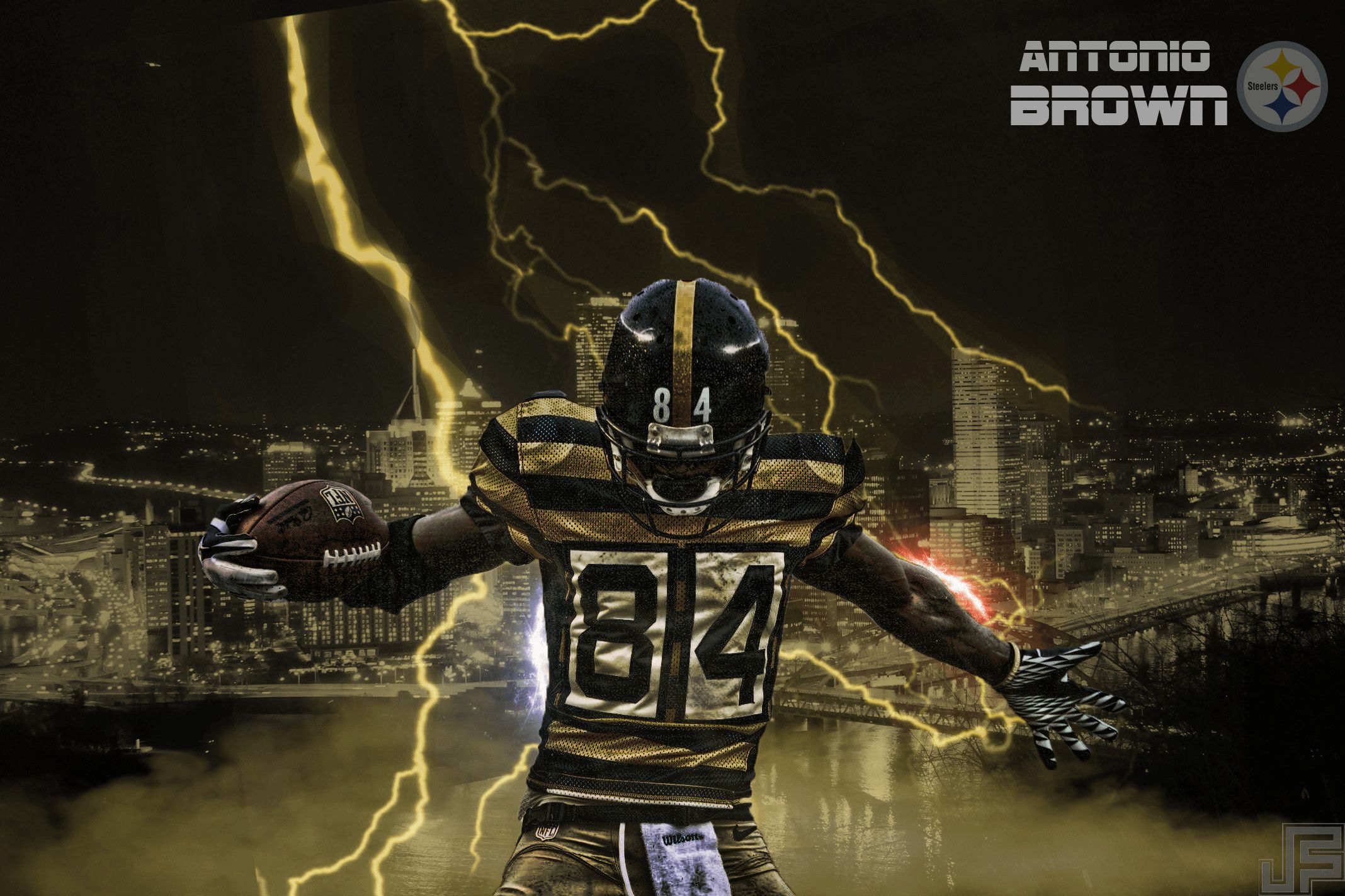 Antonio Brown Steelers fulmini, 2136x1424 alta risoluzione, PC
