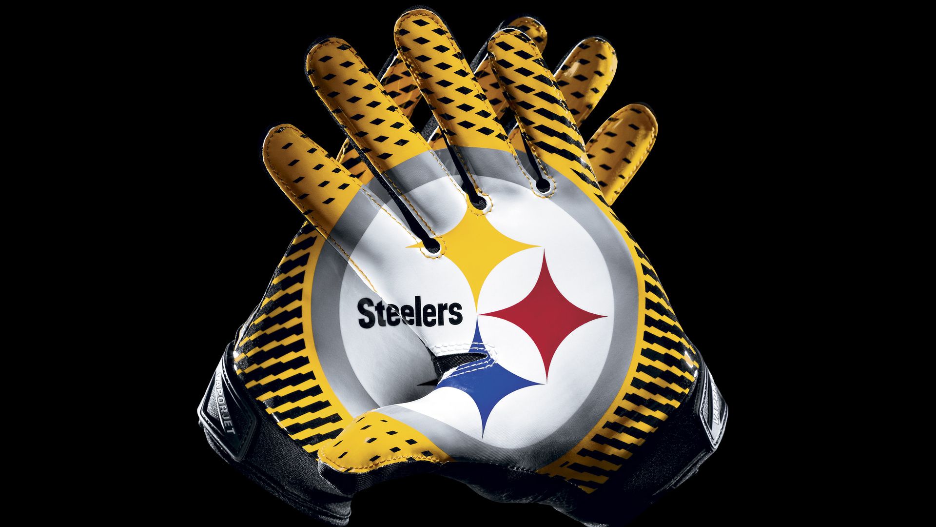 Guanto football Steelers logo, NFL, 1920x1080 Full HD 1080p, Monitor Gaming