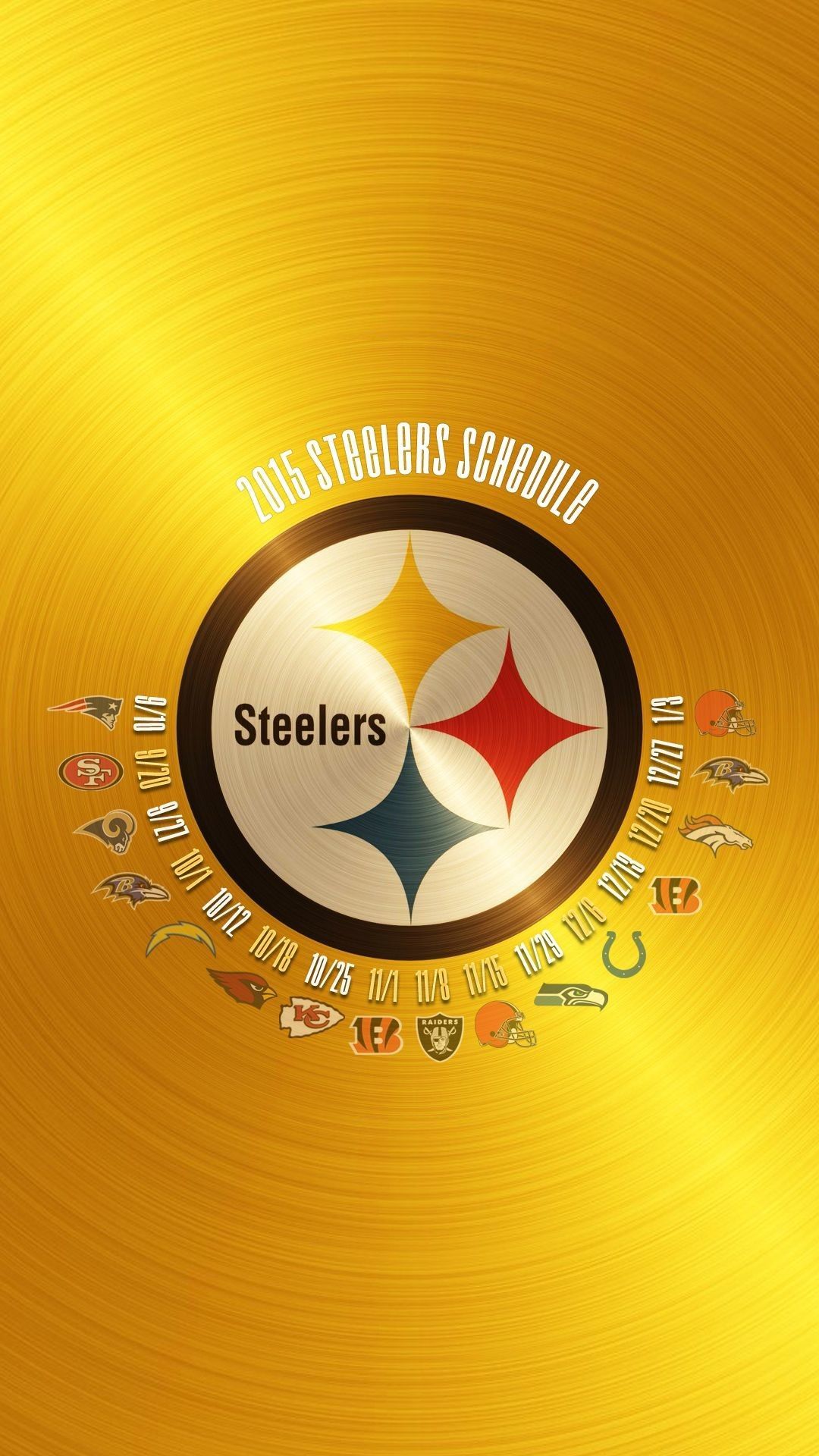Logo Pittsburgh Steelers oro, 1080x1920 Verticale, Samsung Galaxy