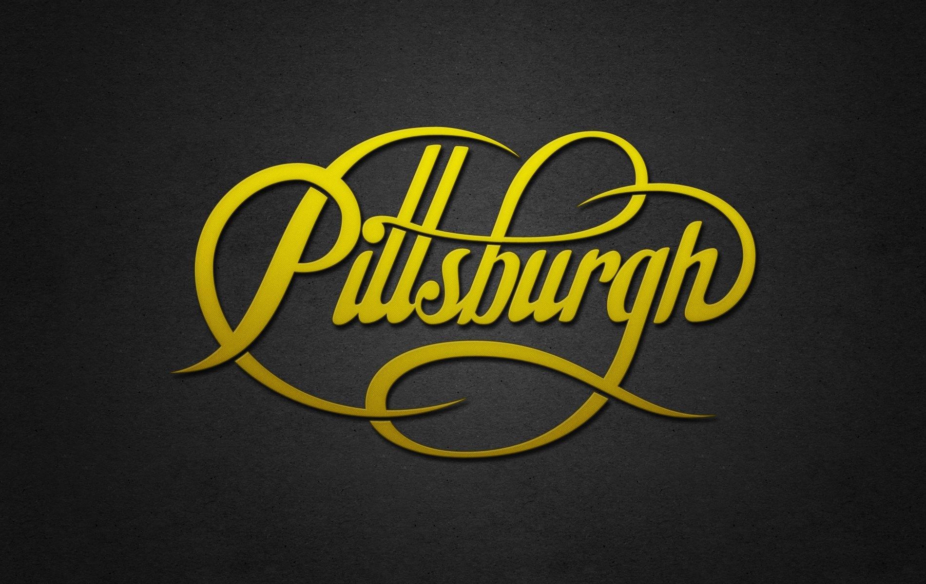 Logo Pittsburgh scritta dorata, 1900x1200 HD, Monitor Gaming