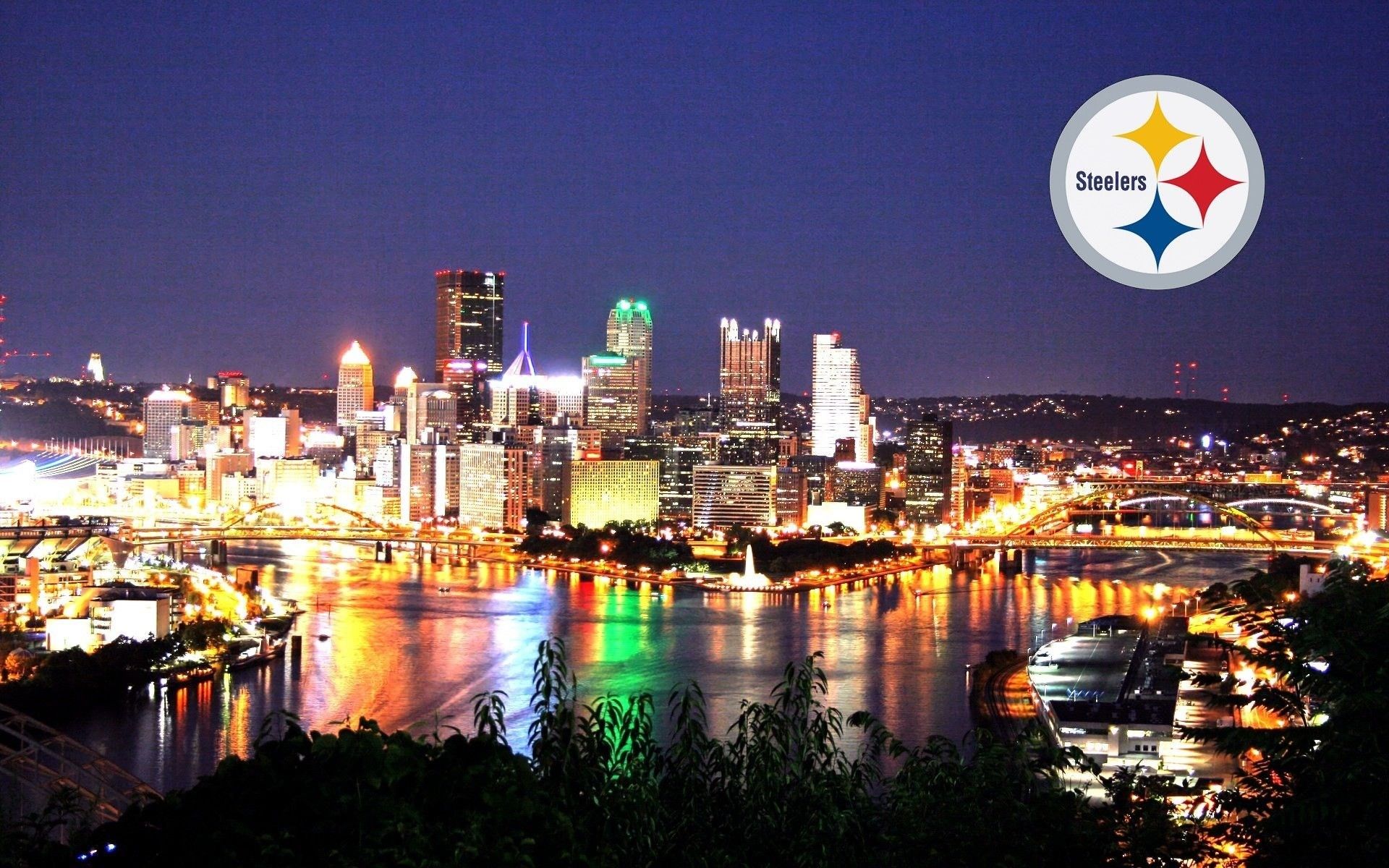 Skyline Pittsburgh con logo Steelers, 1920x1200 Full HD+, Monitor Gaming