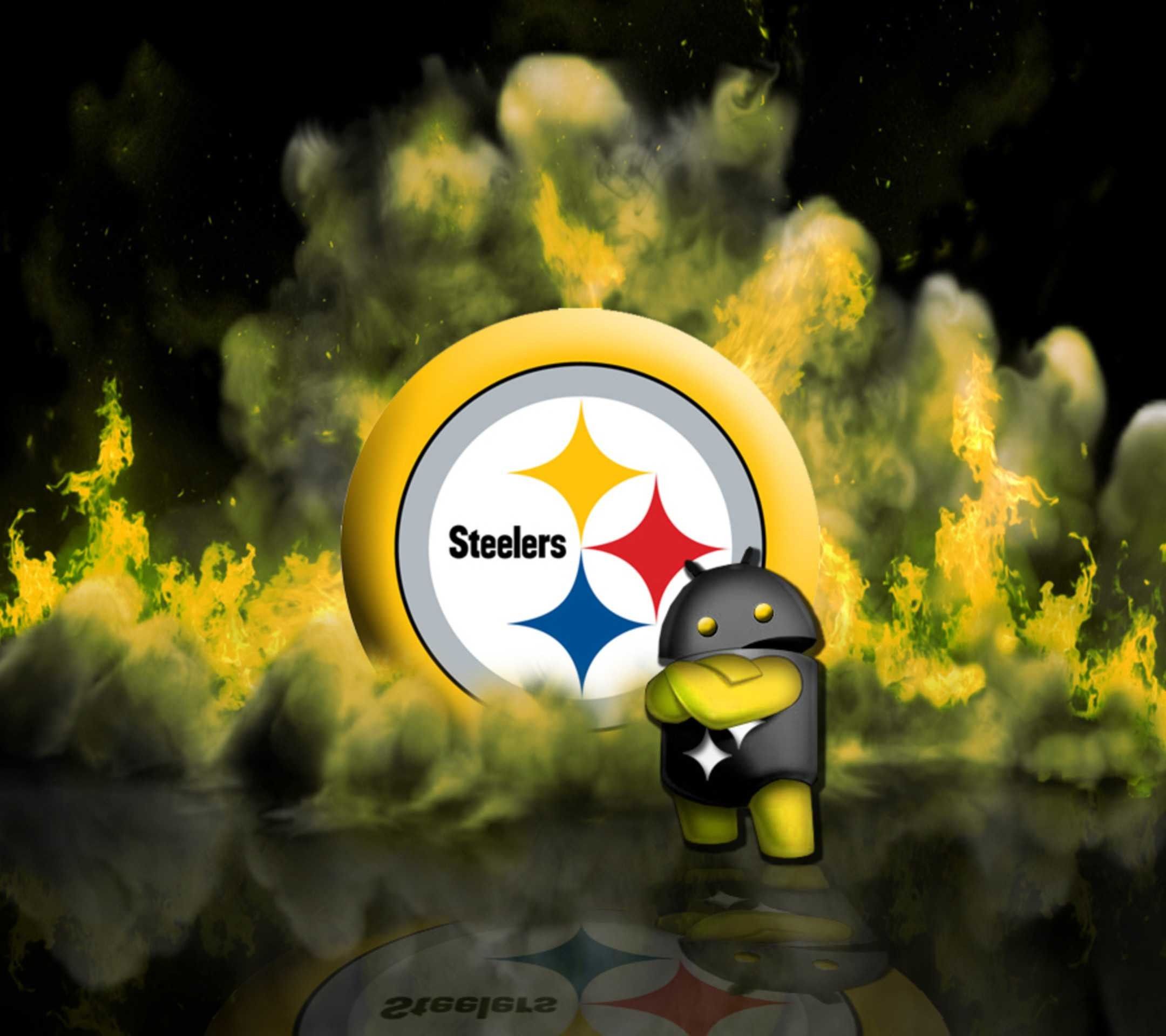 Logo Steelers con robot Android, 2160x1920 2K, PC Desktop
