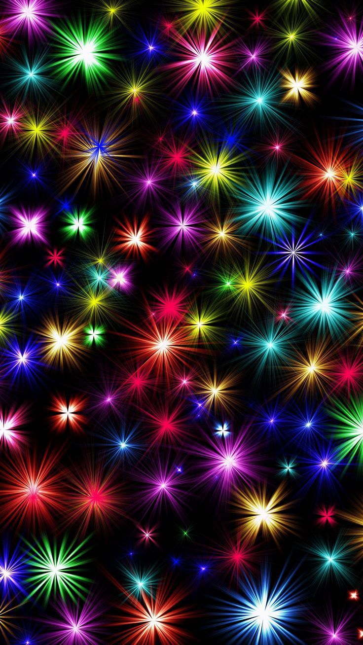 Stelle colorate luminose sfondo nero, 736x1308 Full HD Verticale, iPhone