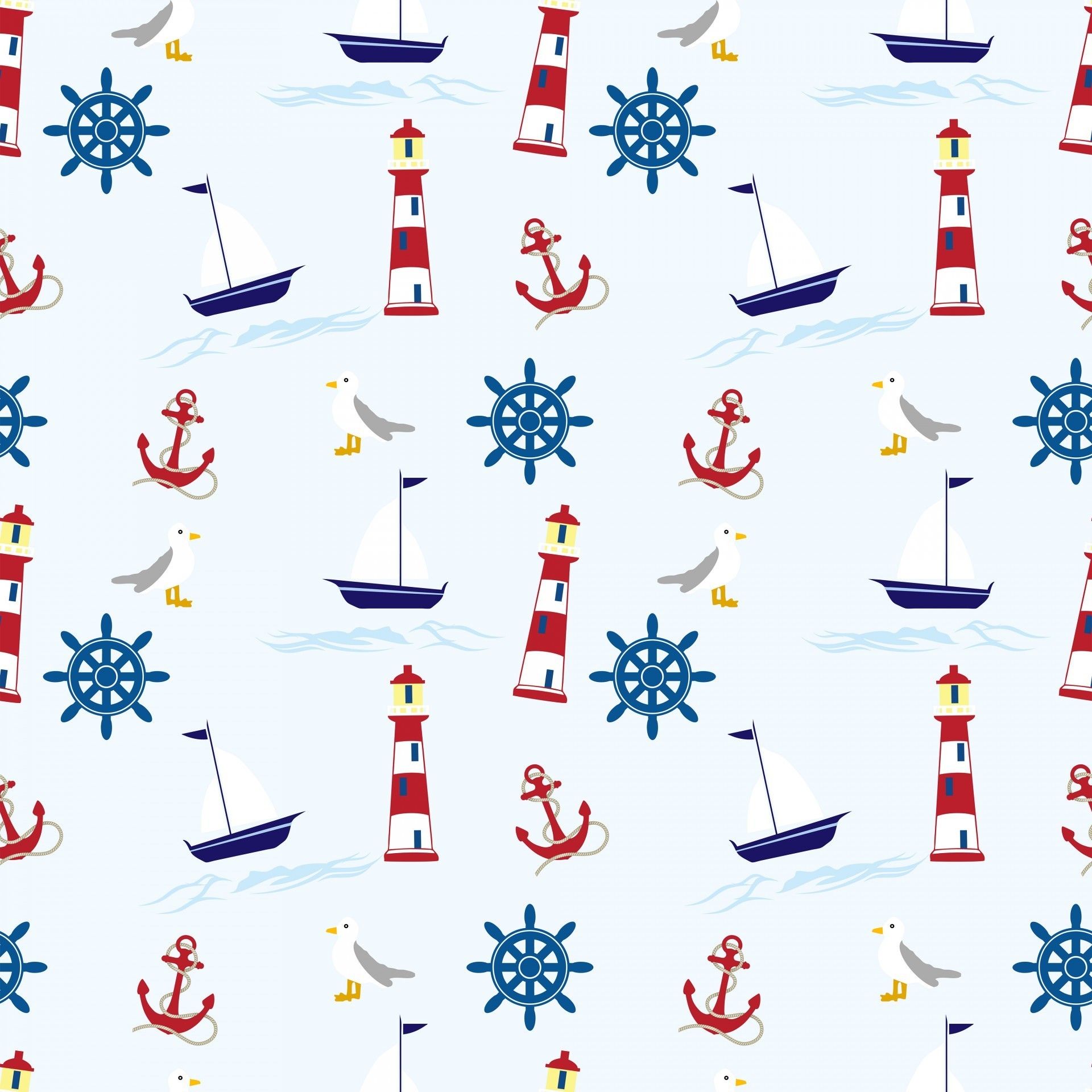 pattern nautico faro barche timone, 1920x1920 Full HD+, iMac