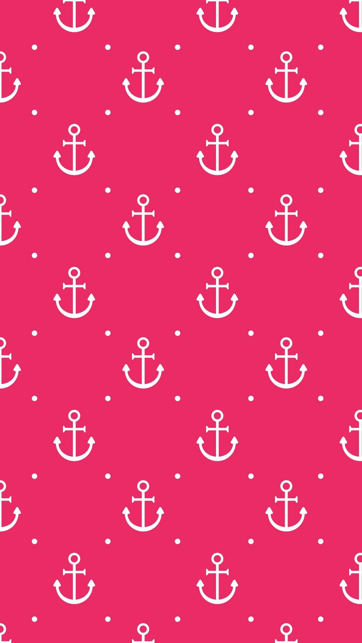 Ancore bianche su rosa, 1242x2208 Verticale, Telefono