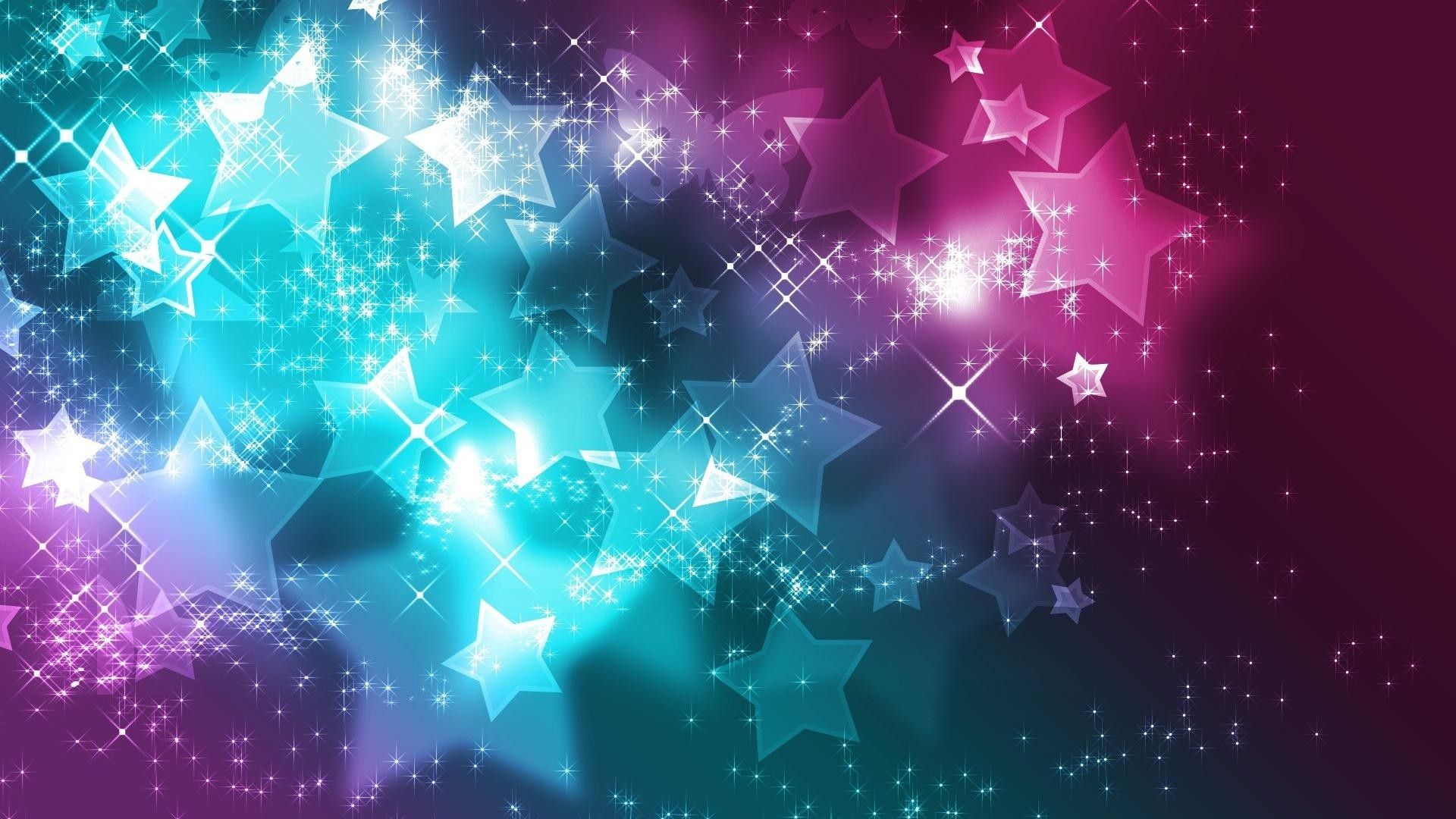 Stelle viola e turchesi luminose, 1920x1080 Full HD, Desktop